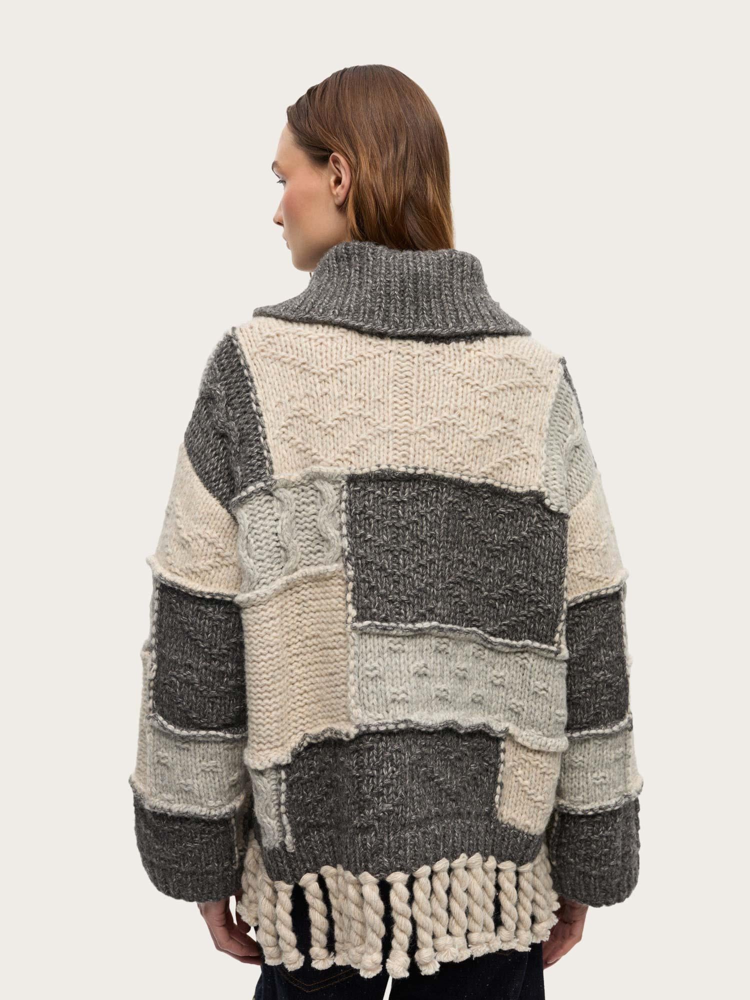 K2508 Wool Cotton Bubble Sweater - Multicolor