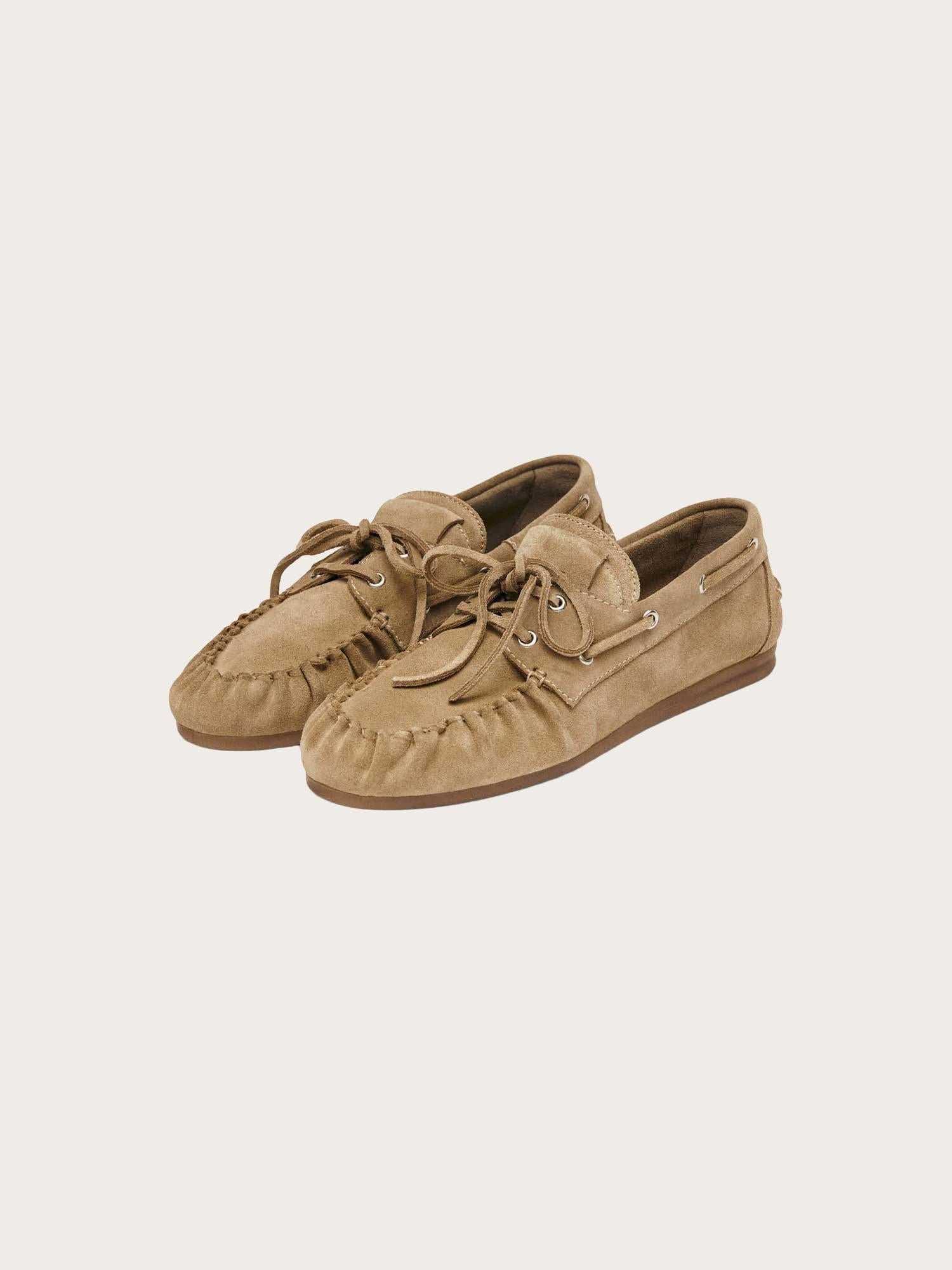 Rowan Suede Beige Leather Loafers