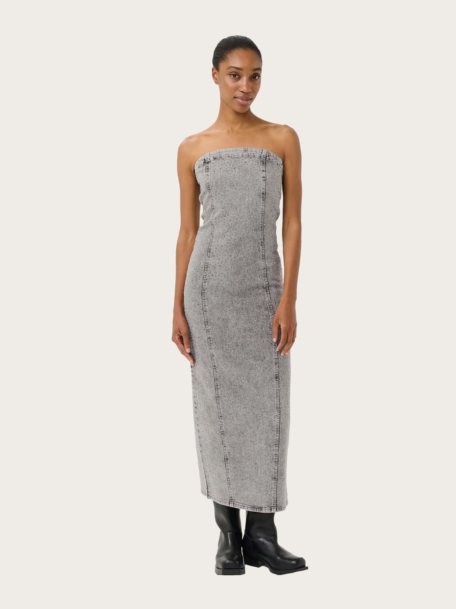 Zauma ss Long Dress - Vintage Grey Wash