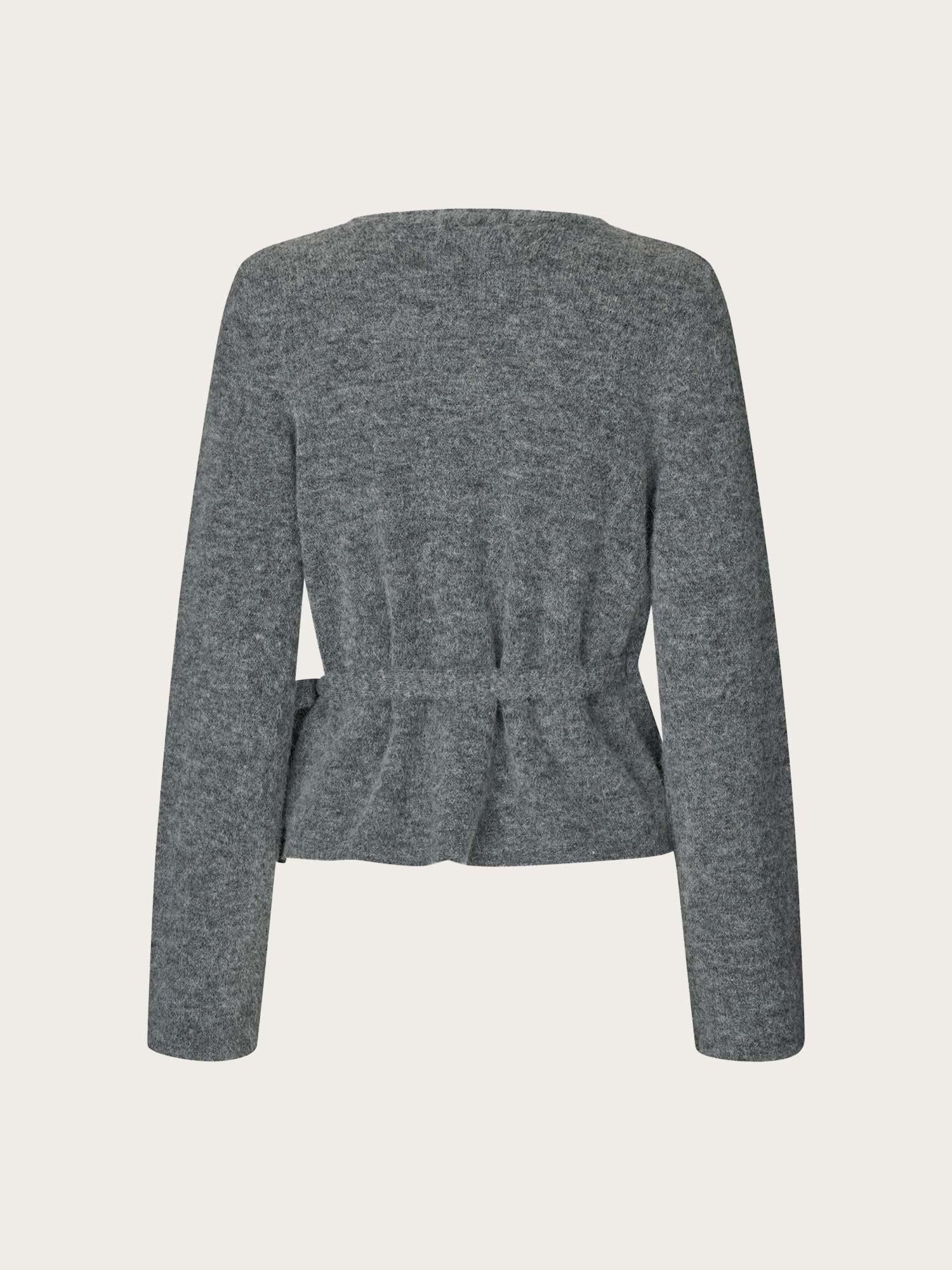 Enada LS V-N Knit - Dark Grey Melange
