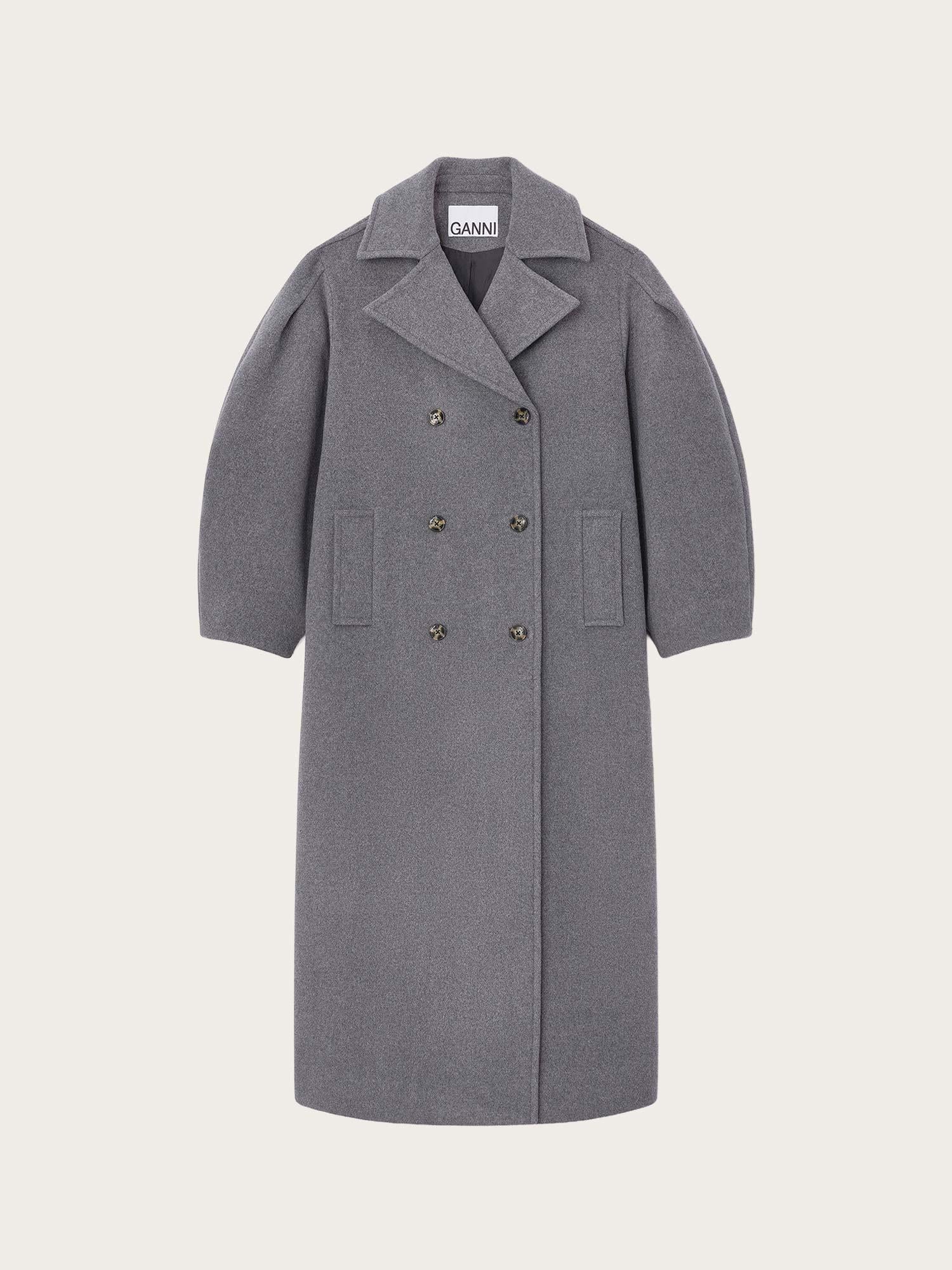 Peacoat Wool Long Coat - Pewter