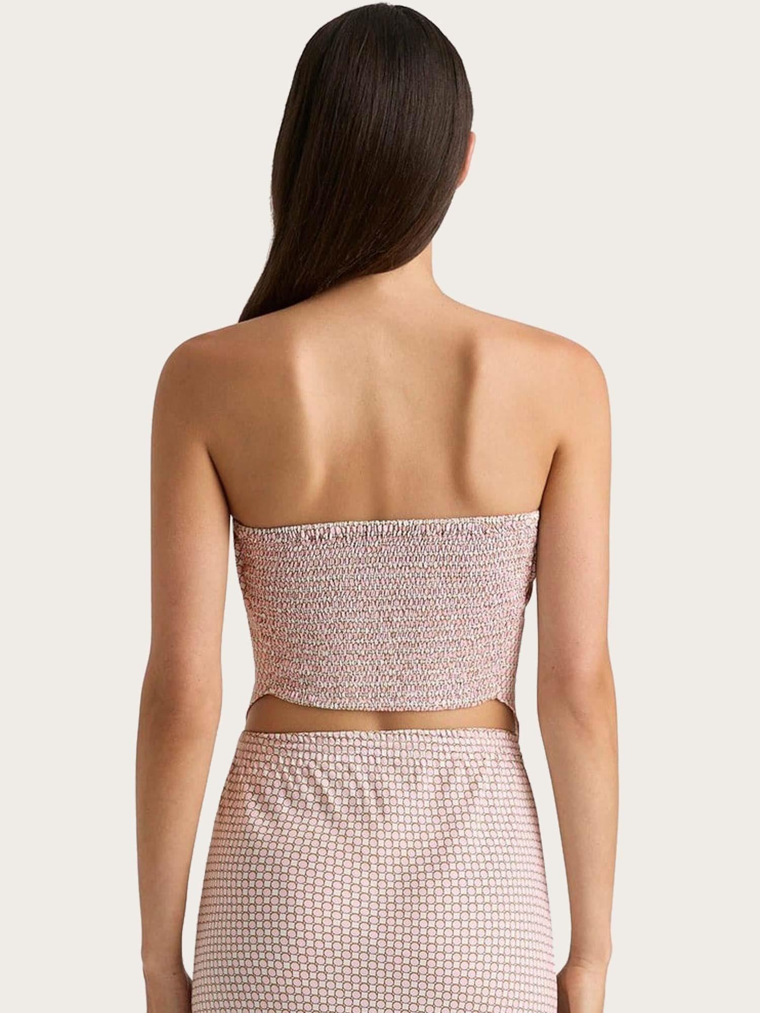 Emalee Strapless Top - Oliander Floral/White blush