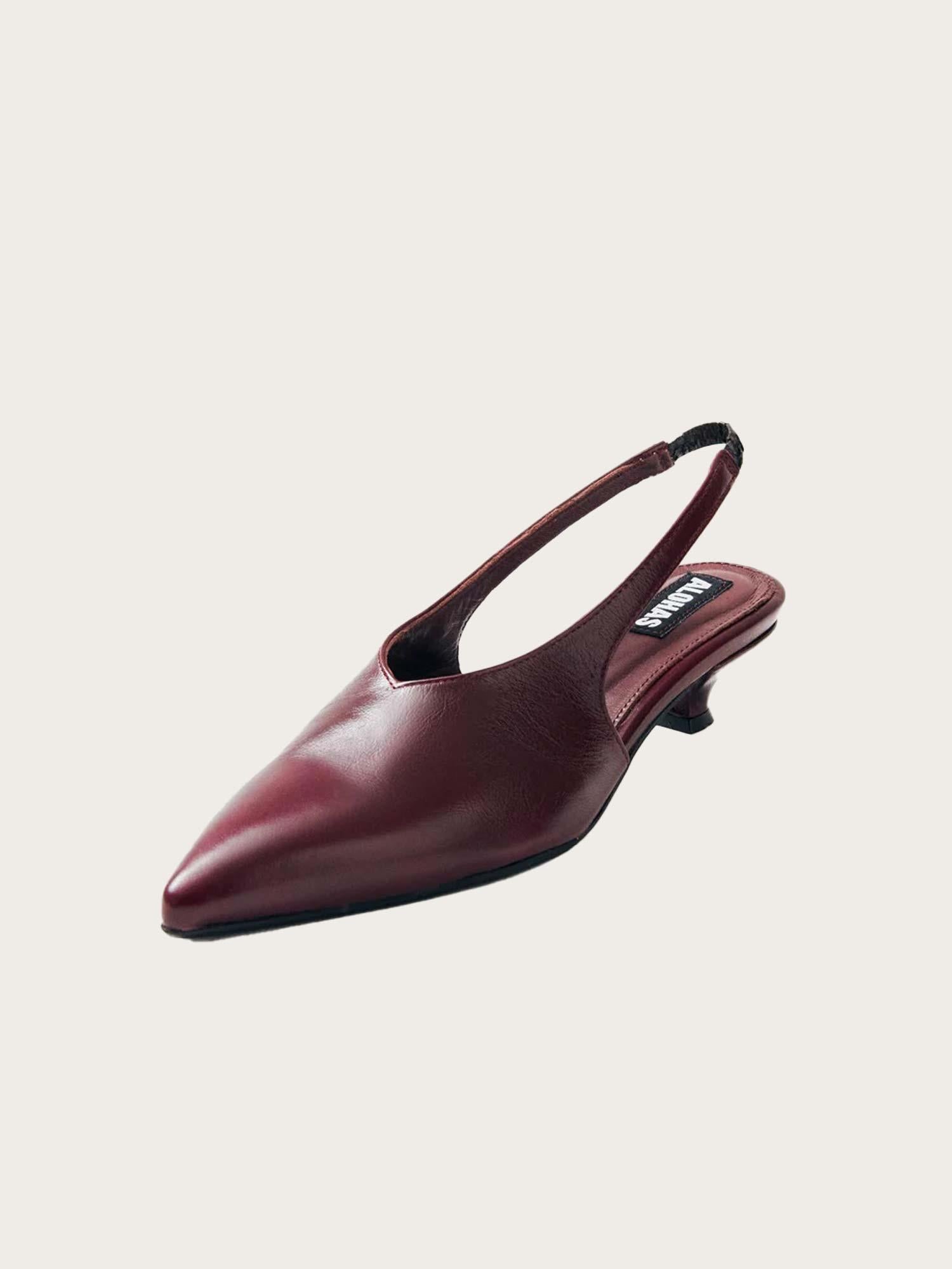 Eros Burgundy Leather Mules