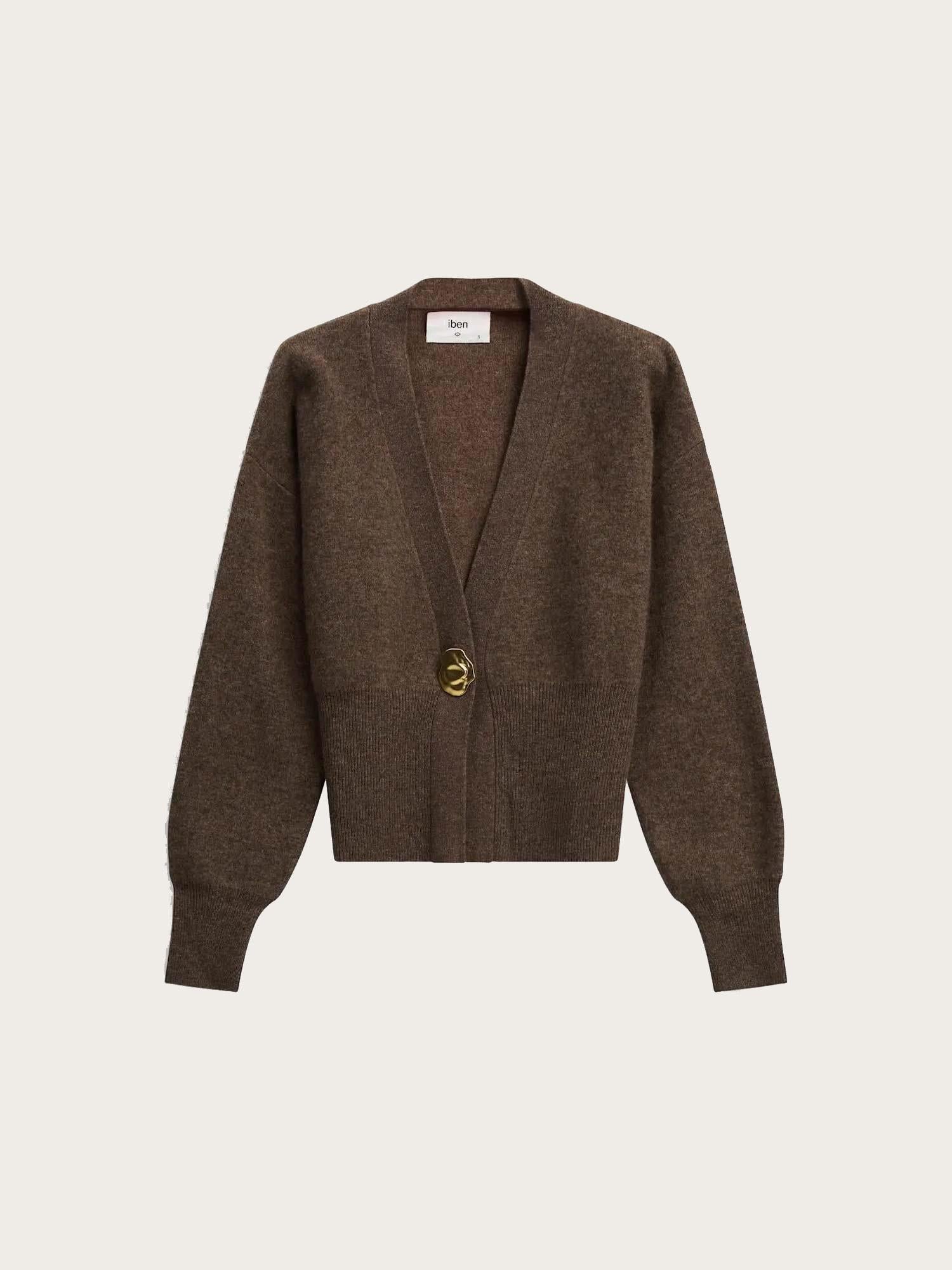 Vesper Merino Cardigan - Brown Melange