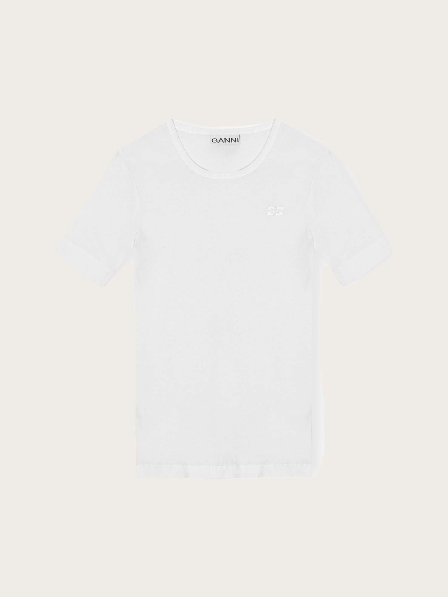 T3941 Soft Cotton Rib Short Sleeve T-shirt - Bright White