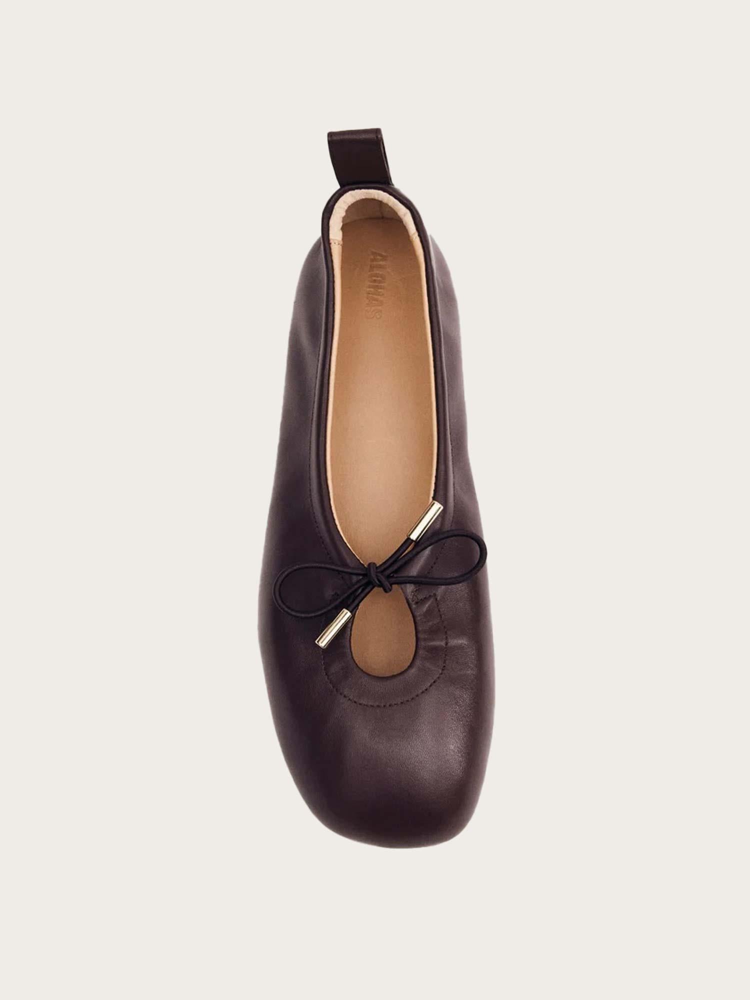 Rosalind Brown Leather Ballet Flats