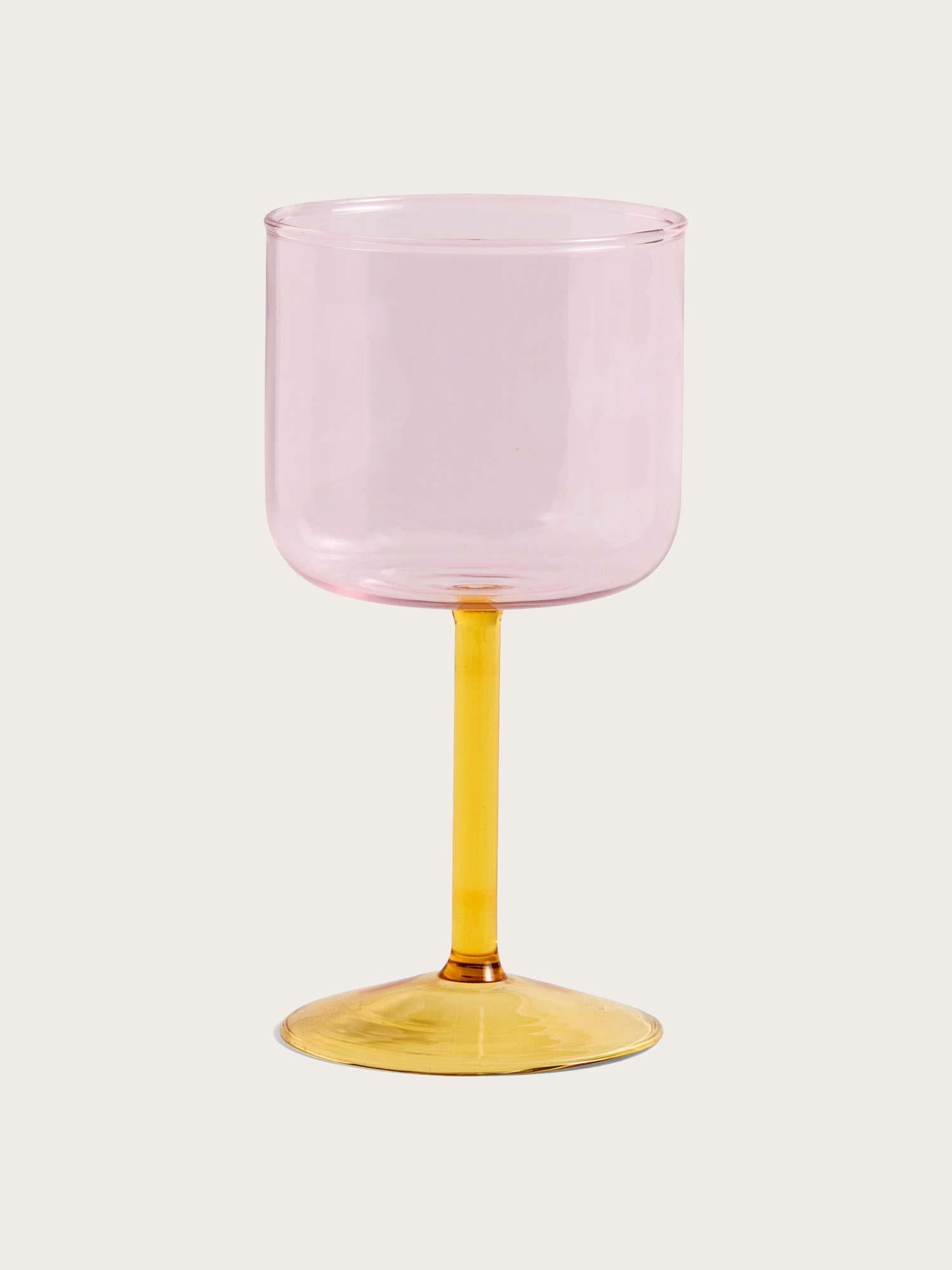 Tint Wine Glass Set of 2 - Pink/Yellow