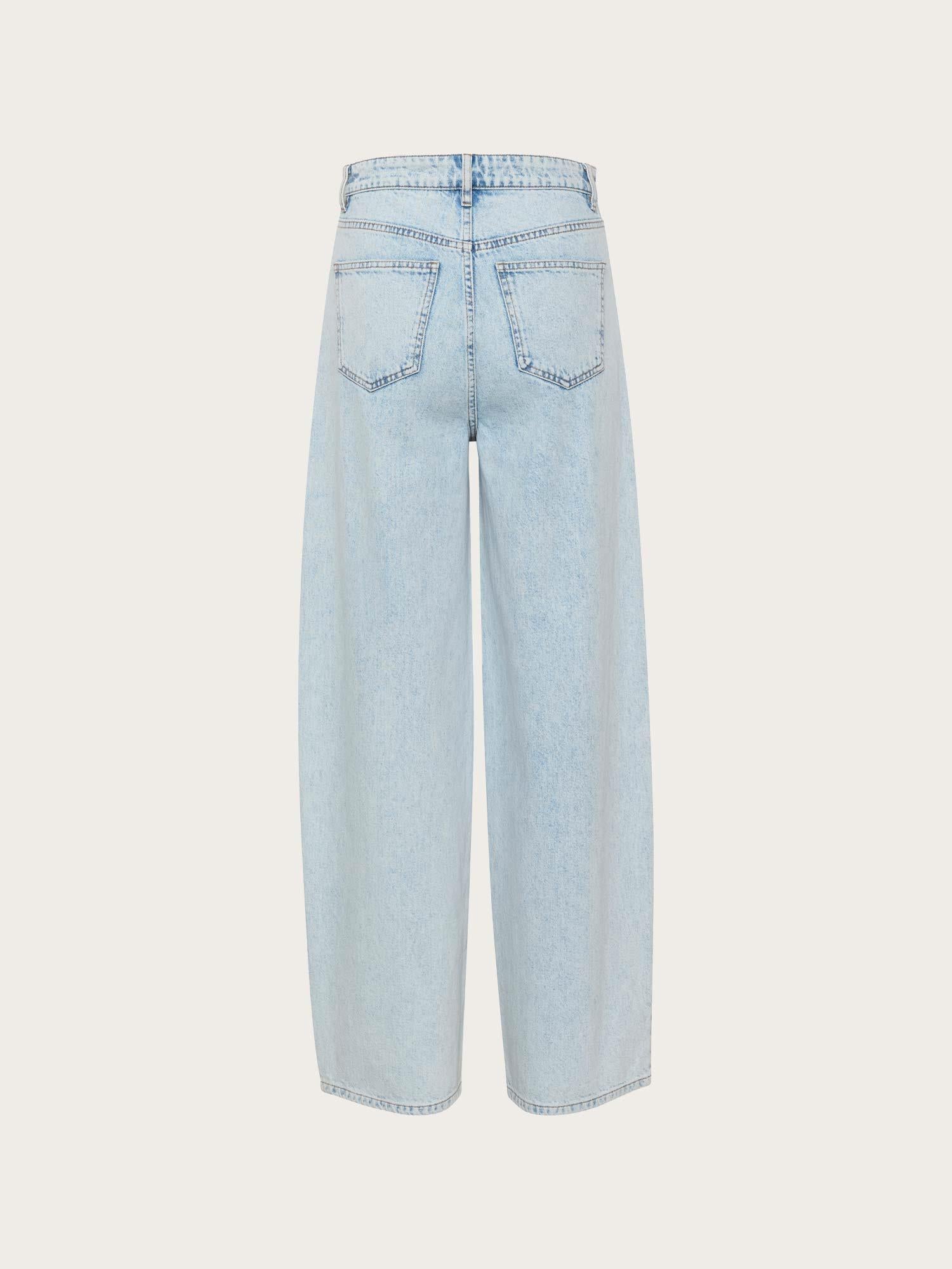 Kaily hw Wide Jeans - Light Blue Washed