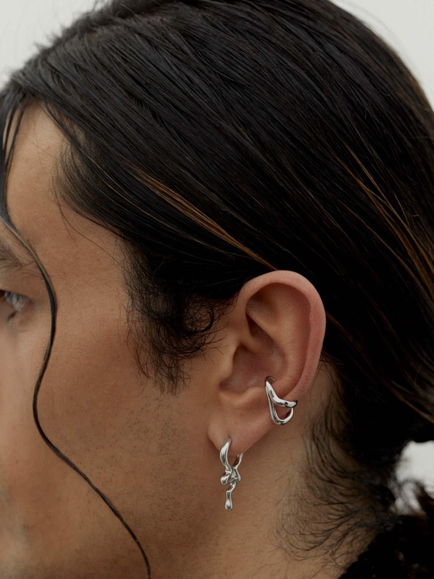 River Ear Cuff - Silver