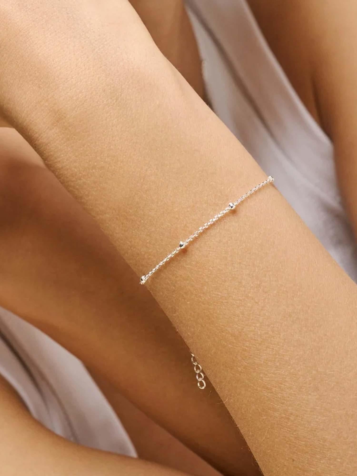 Bracelet Beaded Chain - Silver Plated