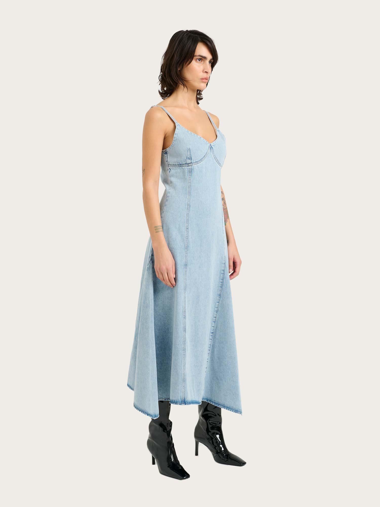 Kaila sl Long Dress - Light blue Washed