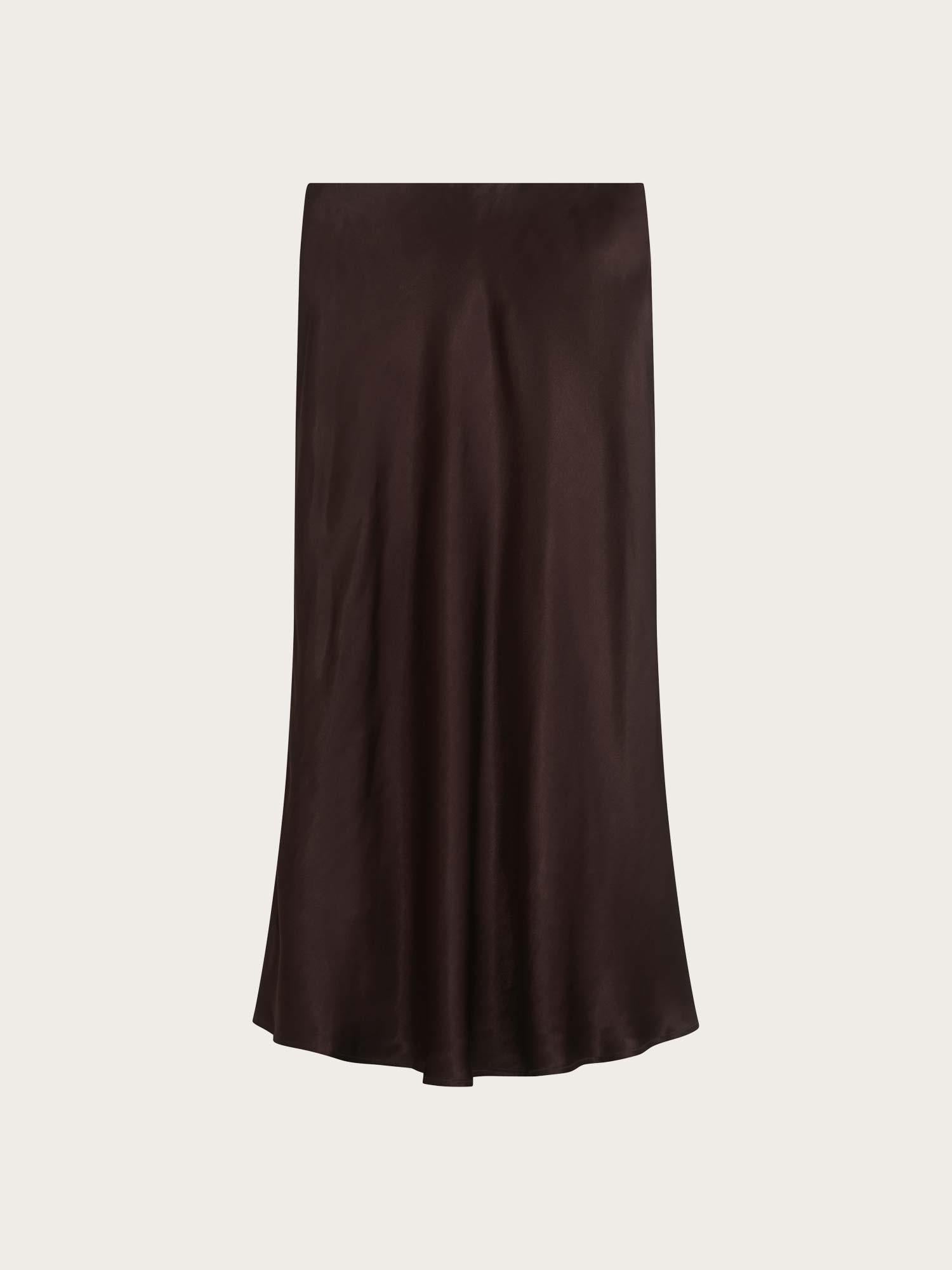 Emerson Satin Skirt - Darkest Brown