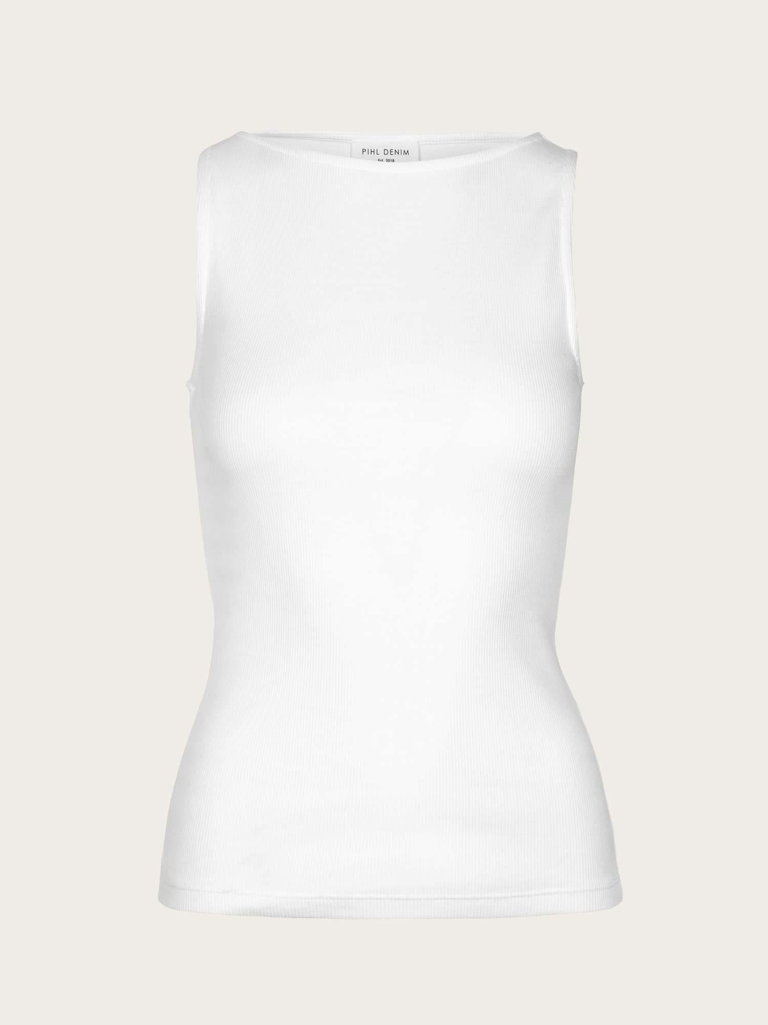Peggy Rib Boatneck Top - Off-white