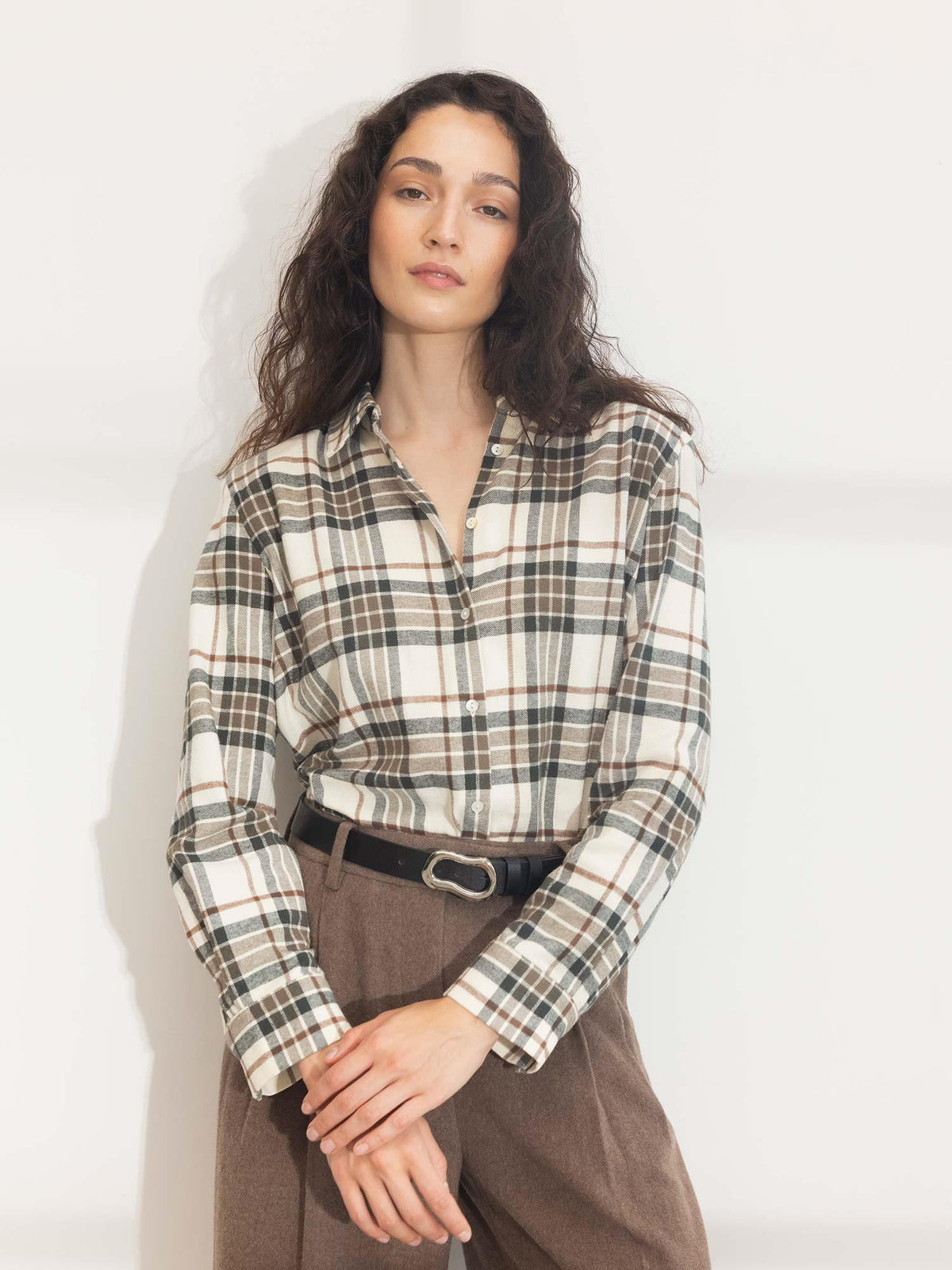 Joan Flannel Shirt - Green Check