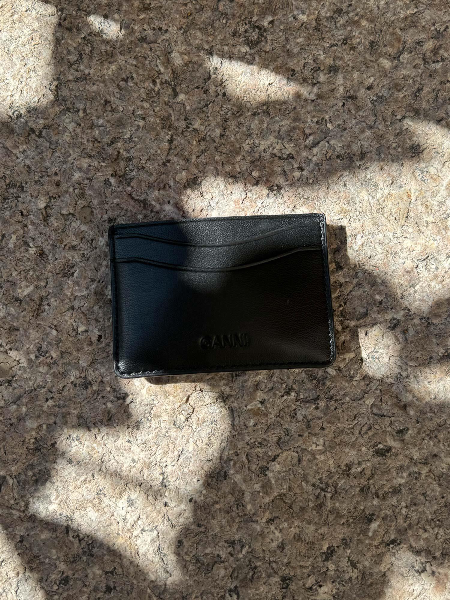 Ganni Card Holder Blue Dog - Black