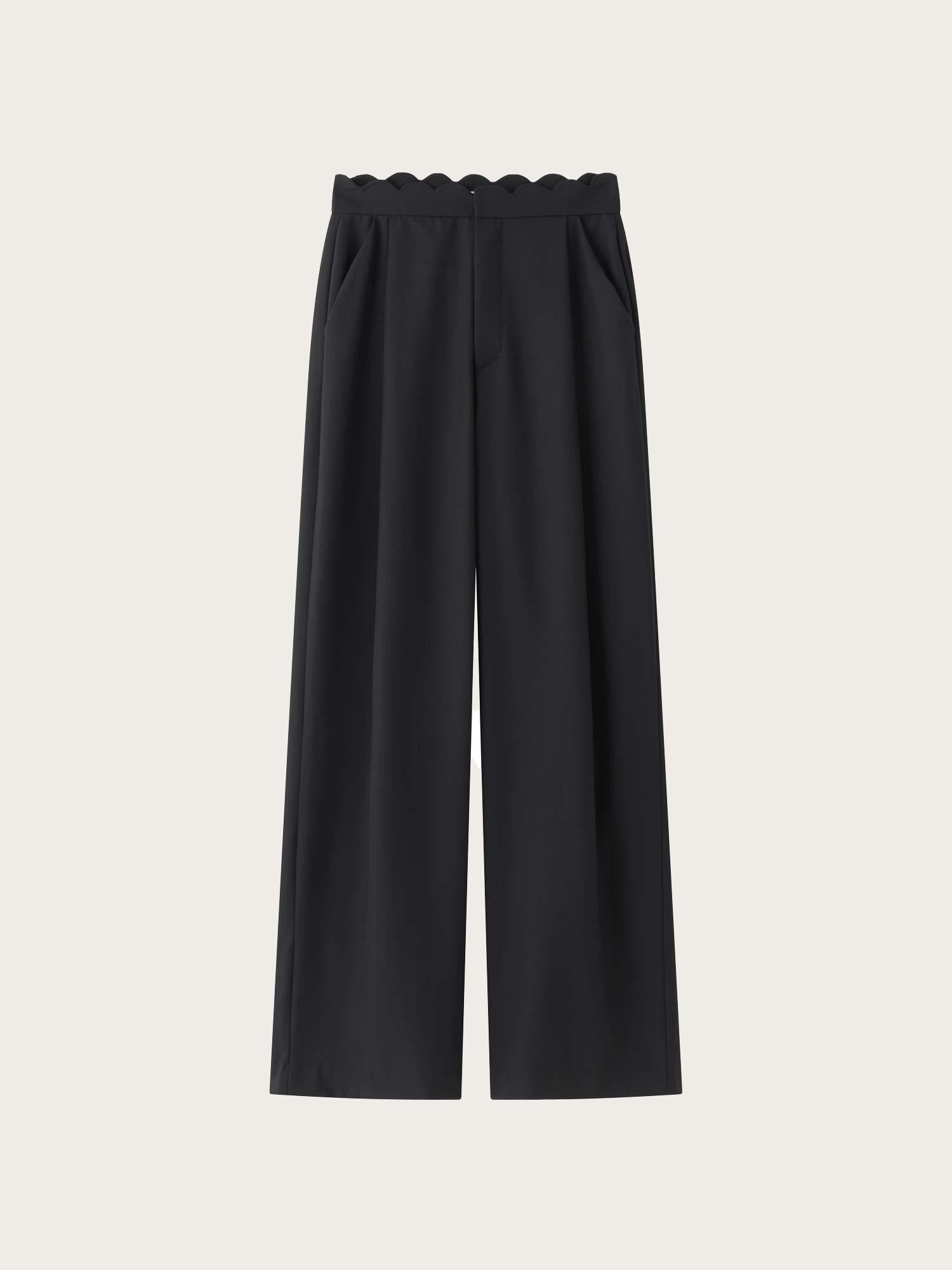 Venus Wave Wool Trousers - Black