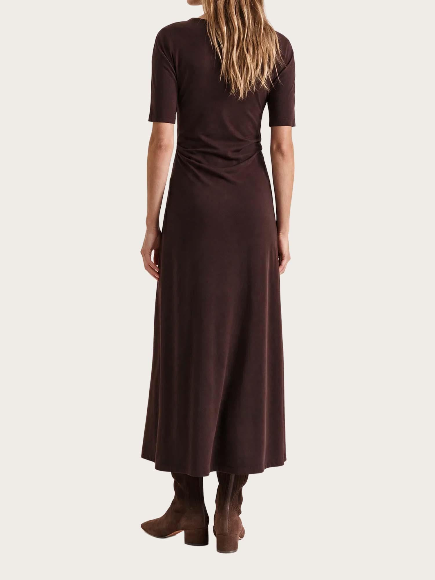 Jersey Fitted Dress - Brown