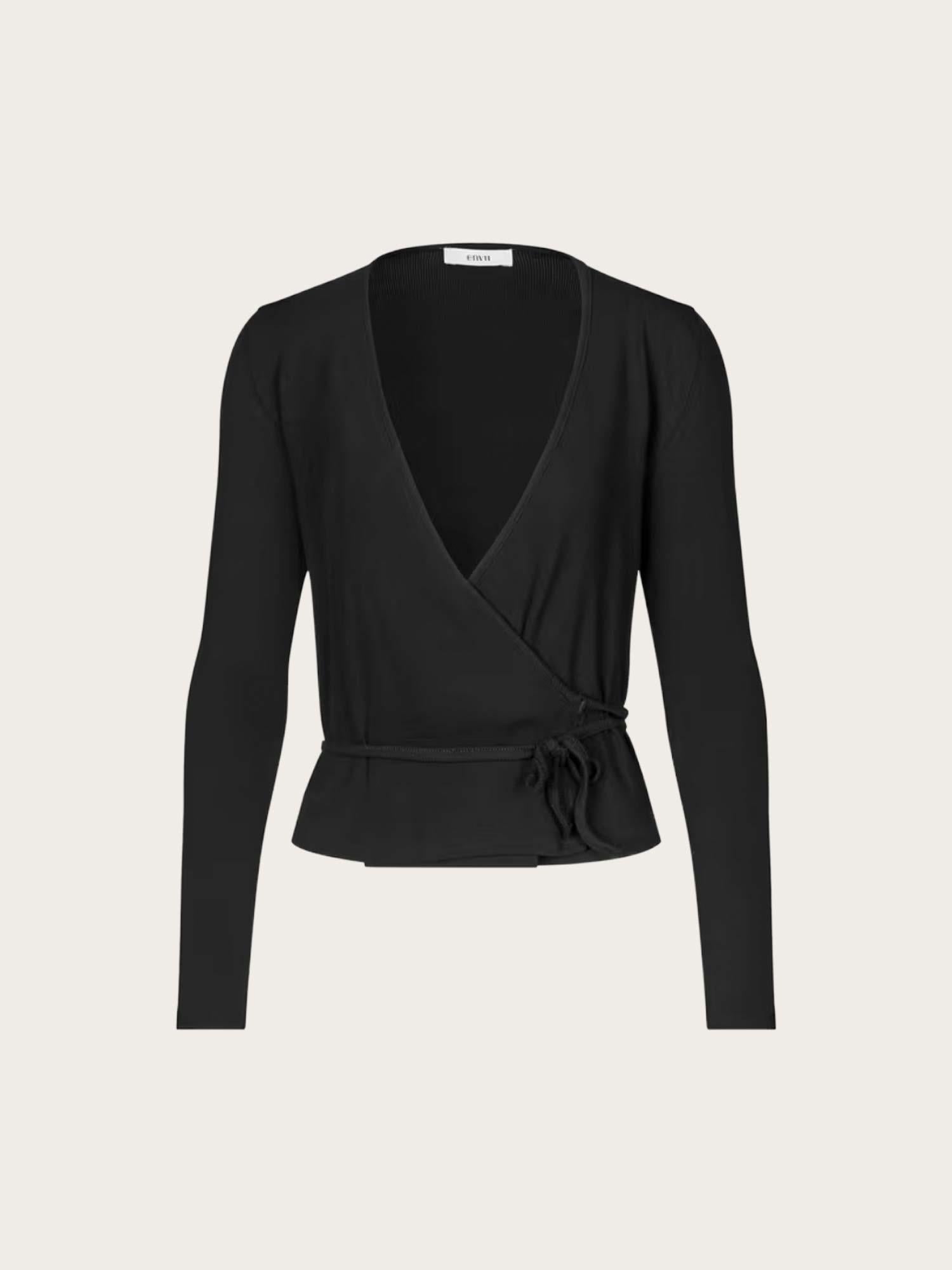 Enally LS V-N Tee - Black