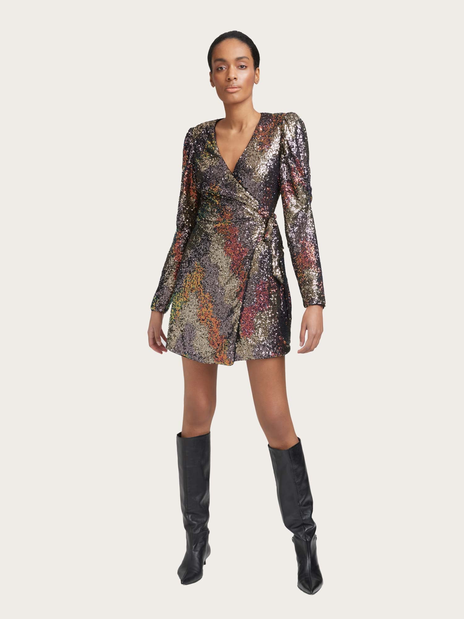 Ablina Wrap Dress - Multi Sequince