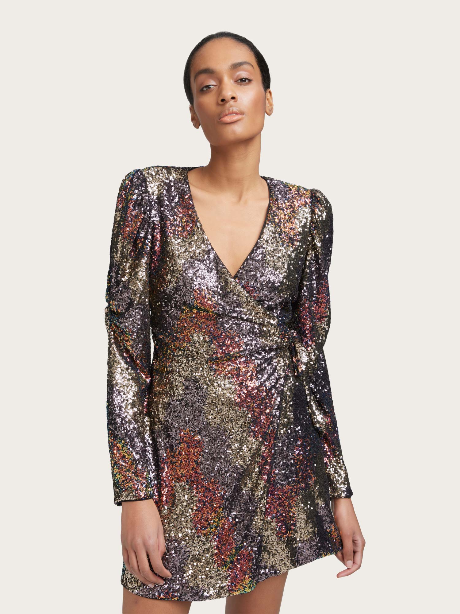 Ablina Wrap Dress - Multi Sequince