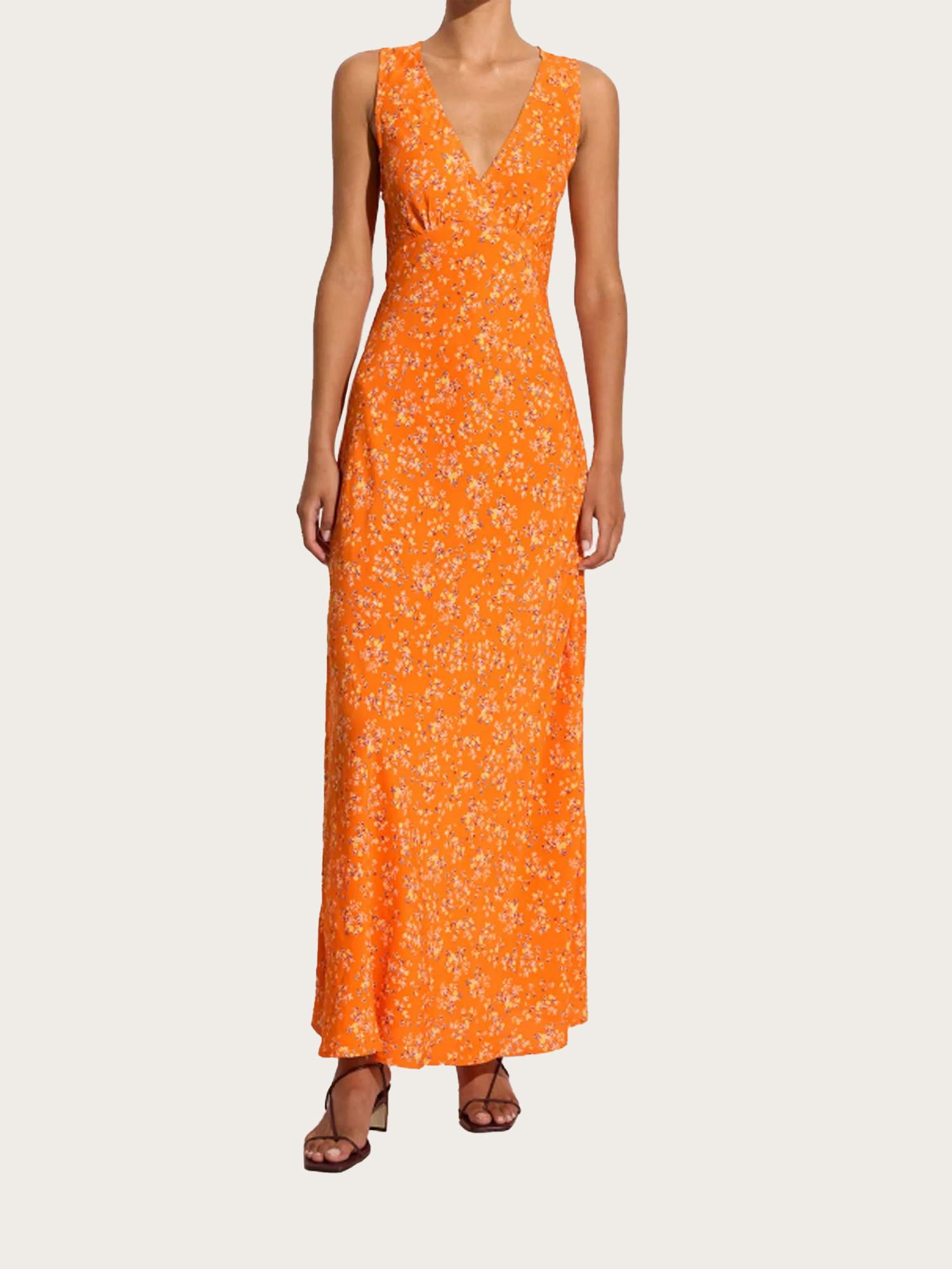 Acacia Midi Dress - Audrey Floral Orange