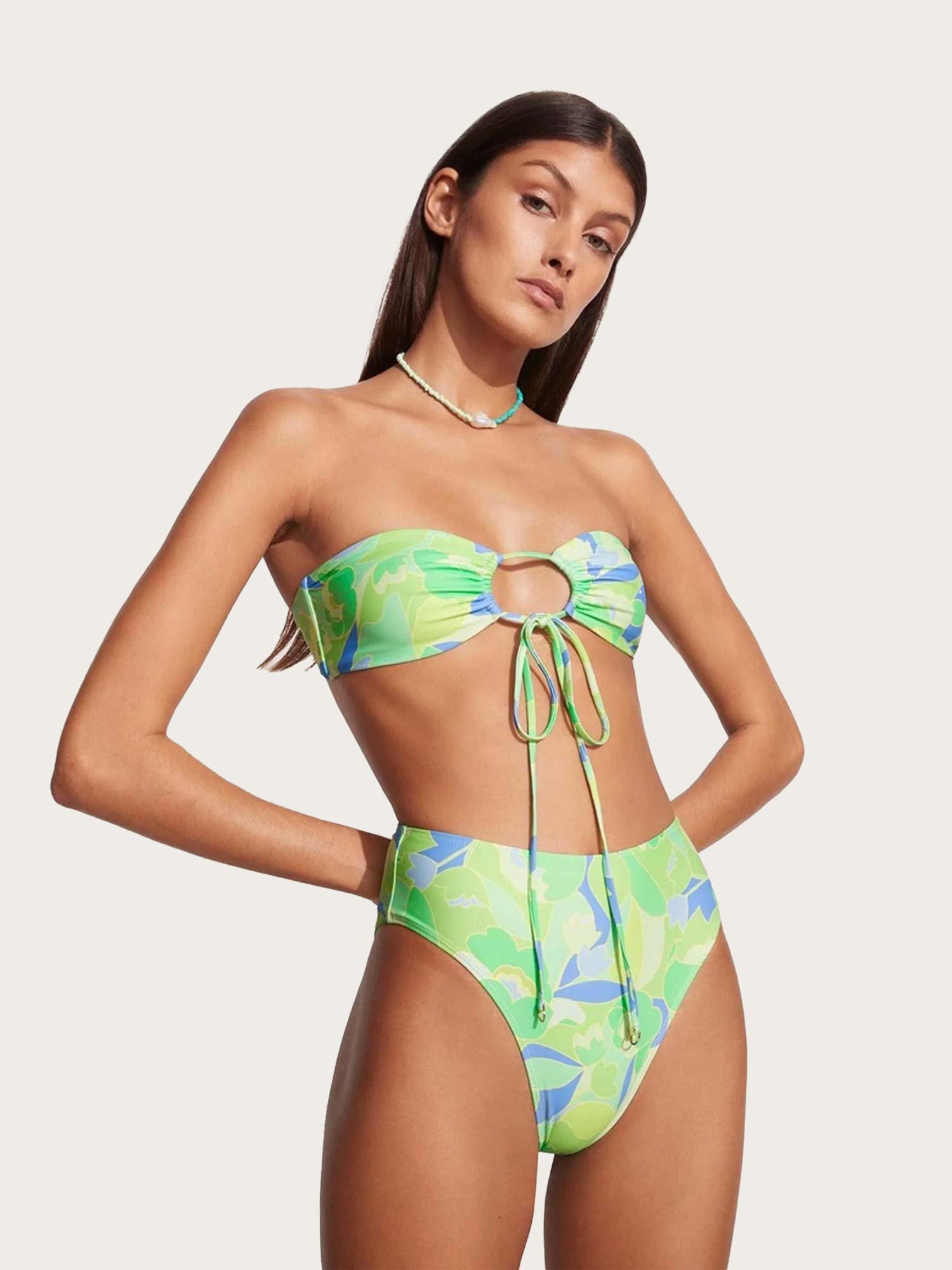 Arriba Bikini Top - Galarosa Print