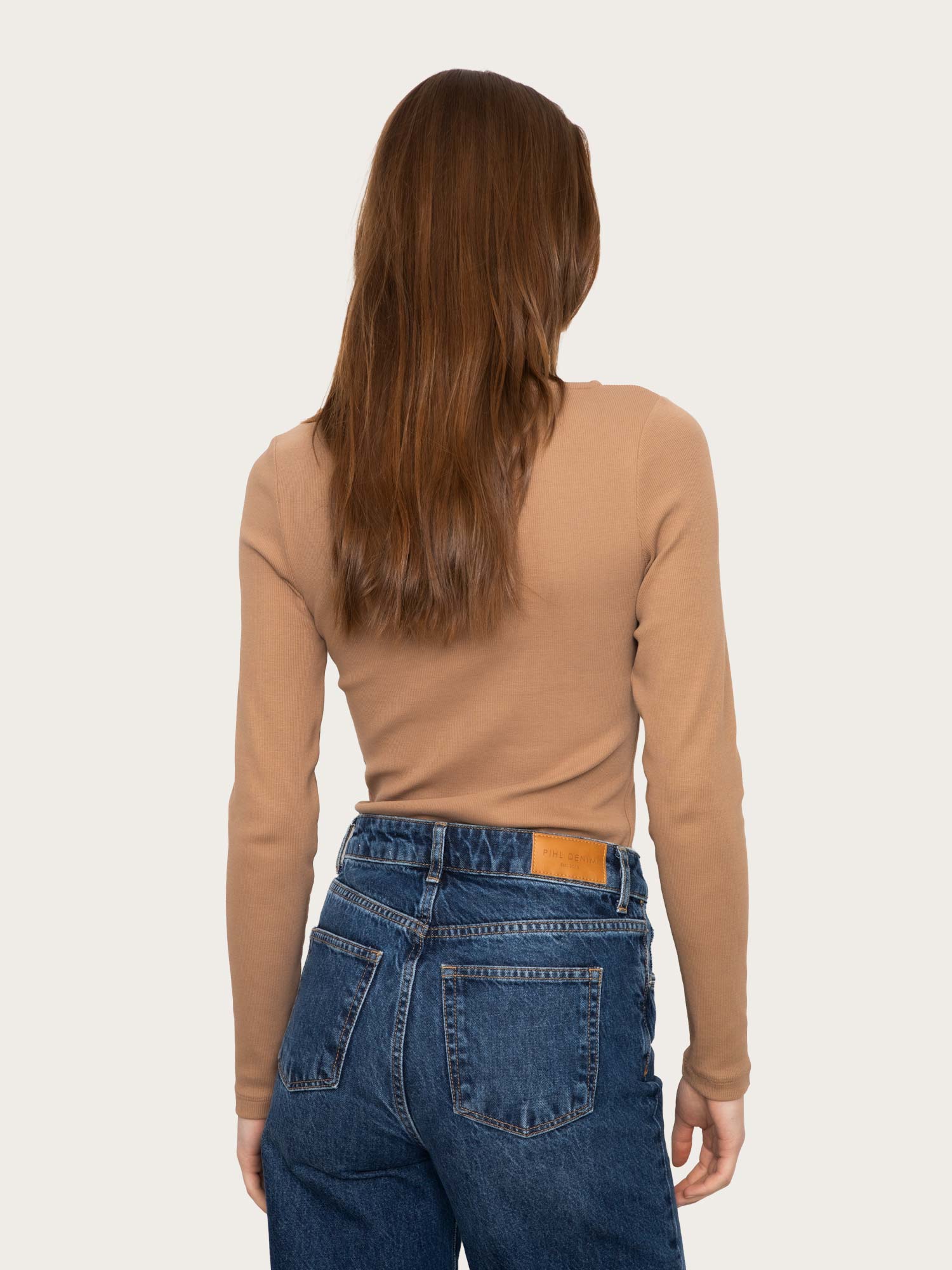 Petronella Rib Boatneck - Camel