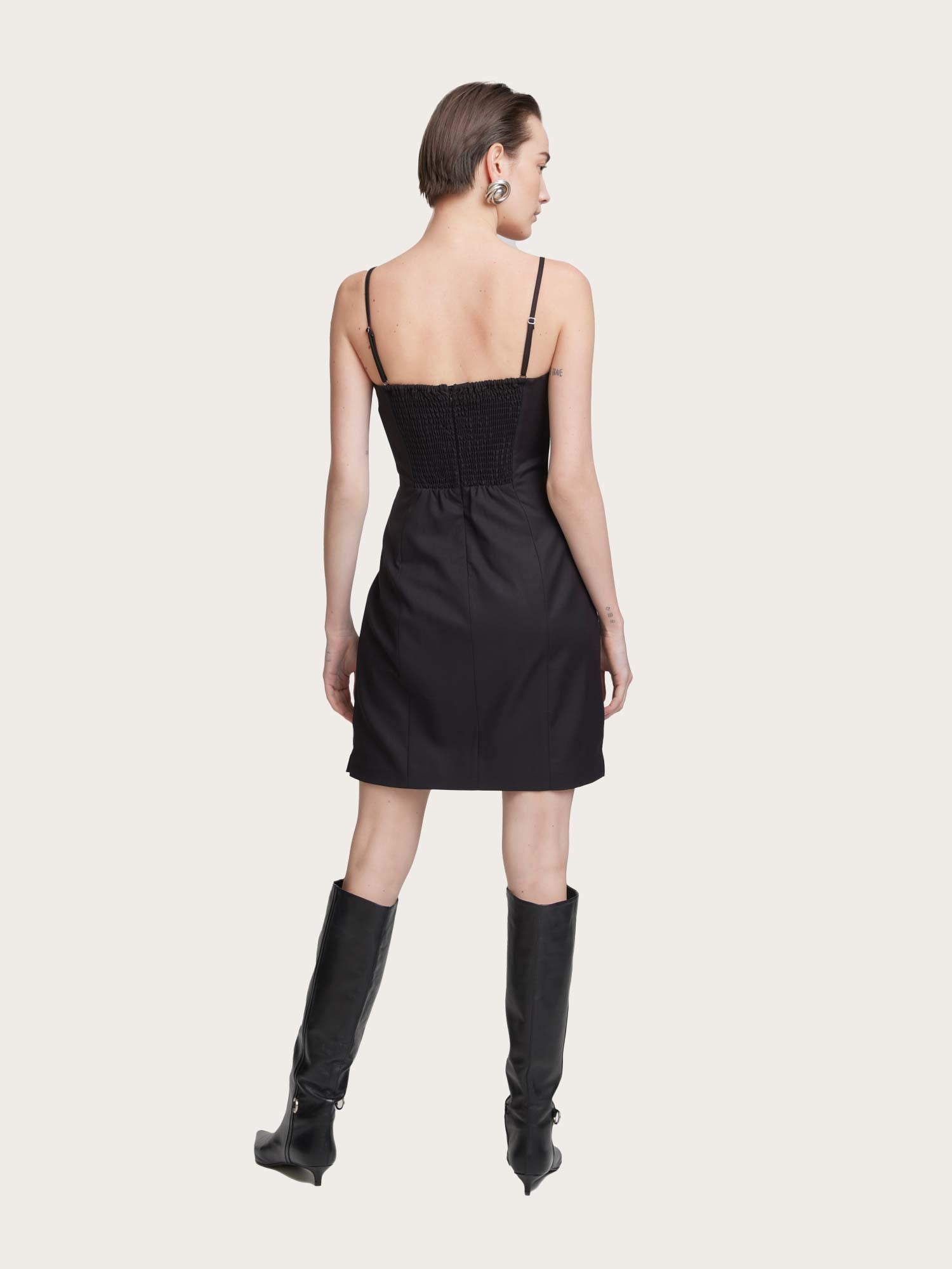 Collins Slim Corsage Dress - Black