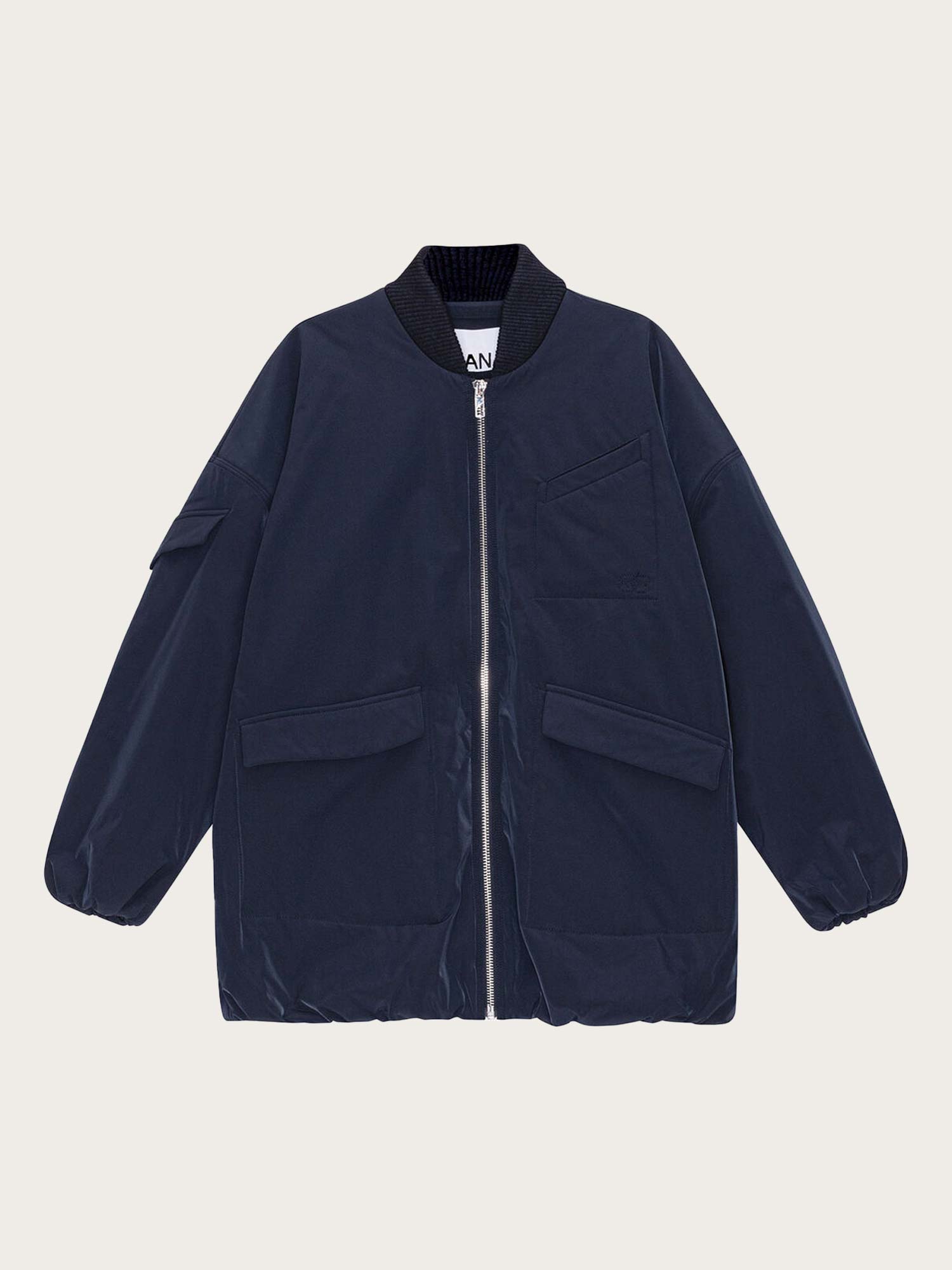 F8804 Light Twill Oversized Bomber Jacket - Sky Captain