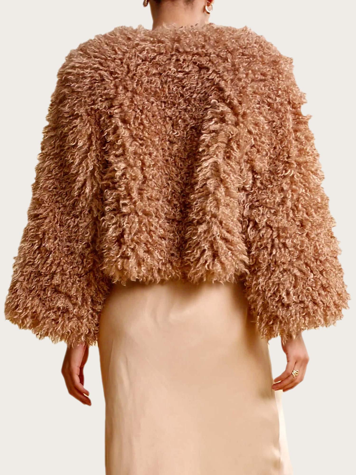 Faux Fur Jacket - Camel