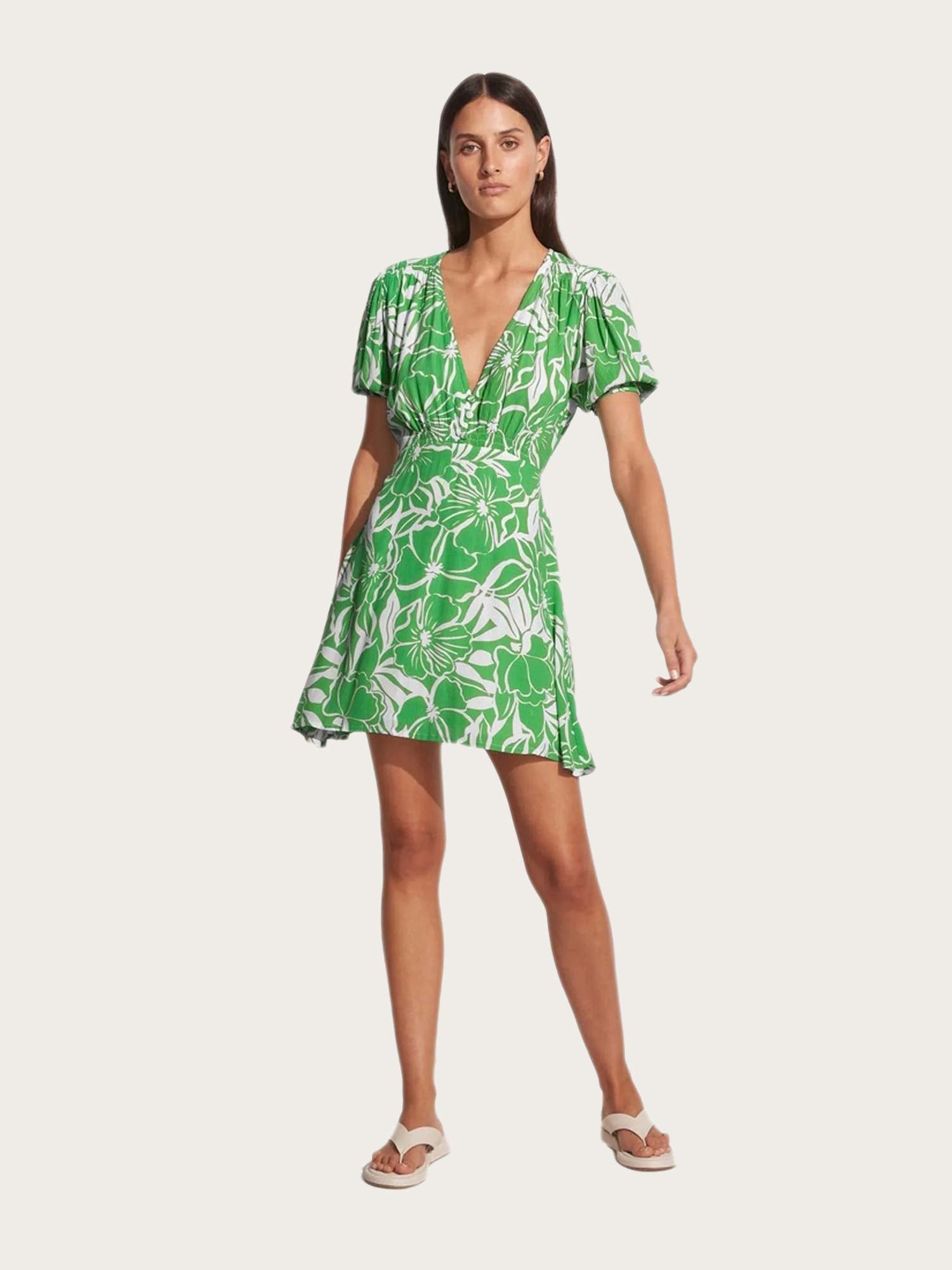 La Castella Mini Dress - El Marsa Floral Print Green