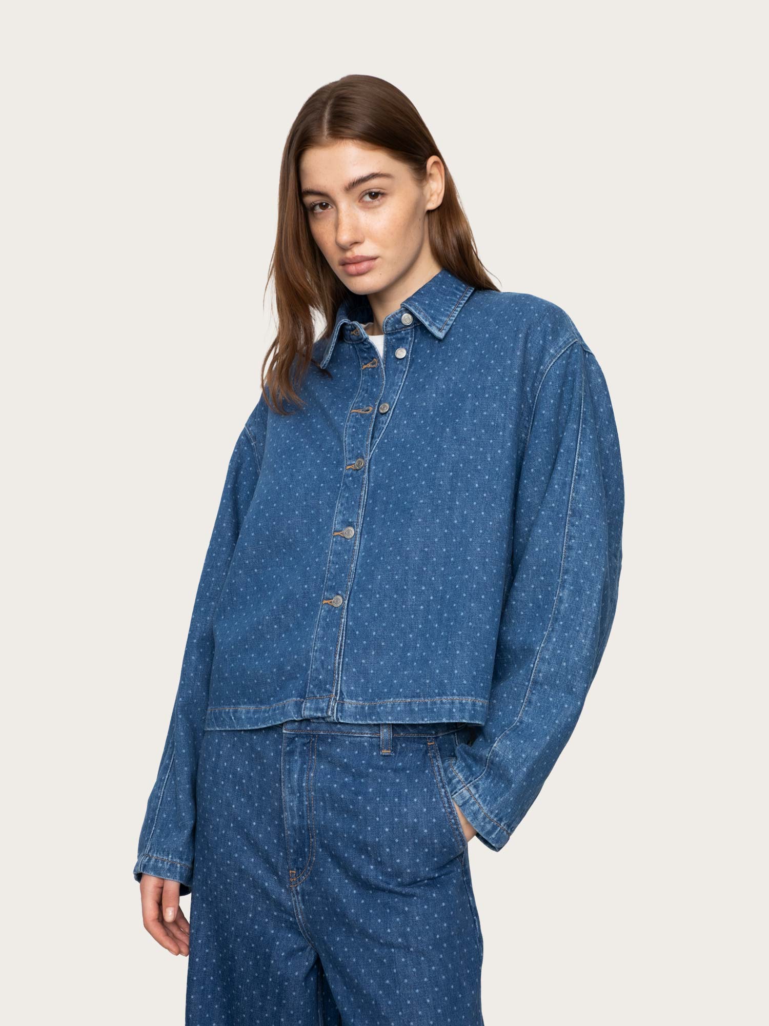 Marley Shirt - Mid Blue Dot