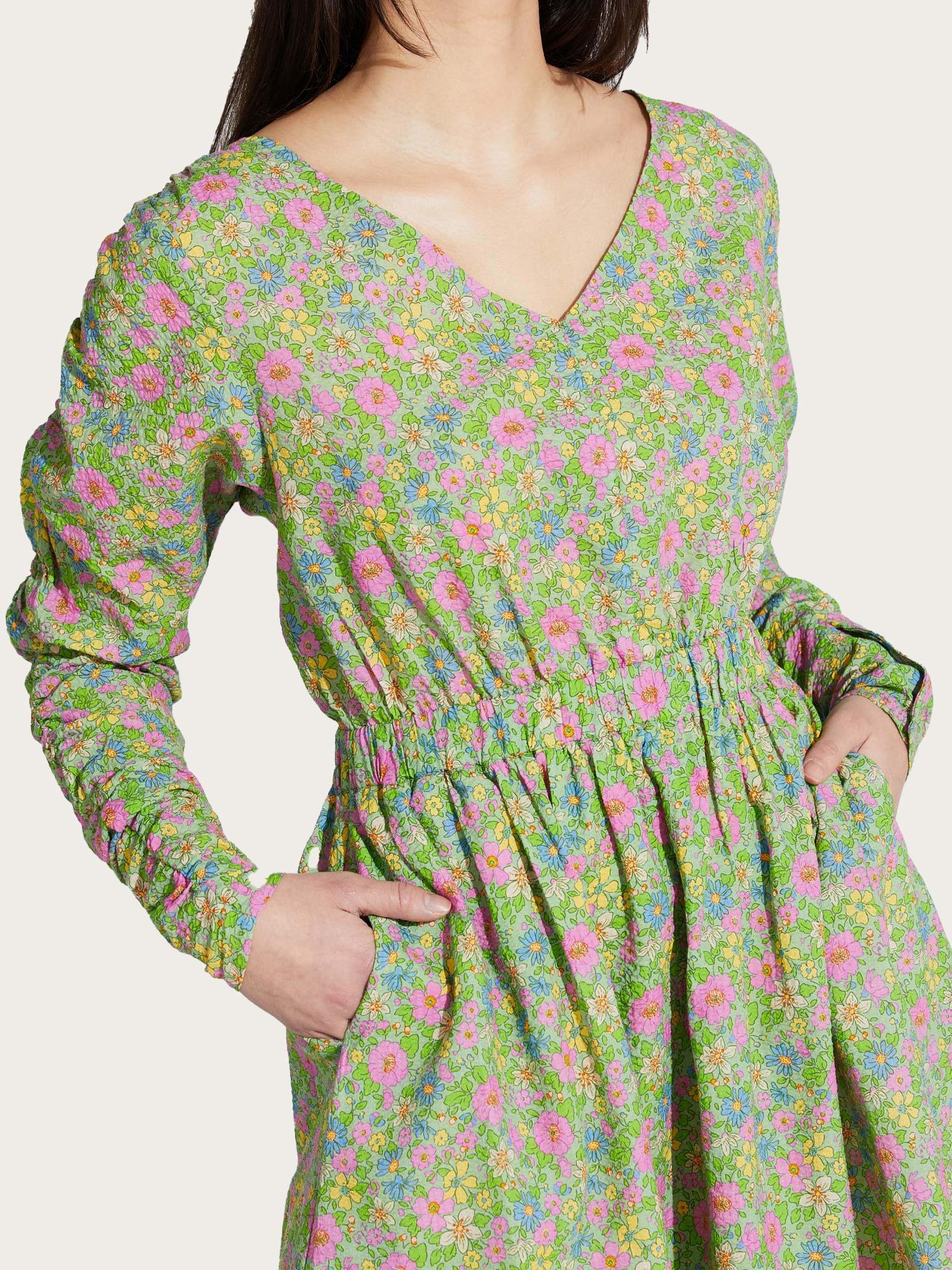 Sangsvane Dress - Green Flowers