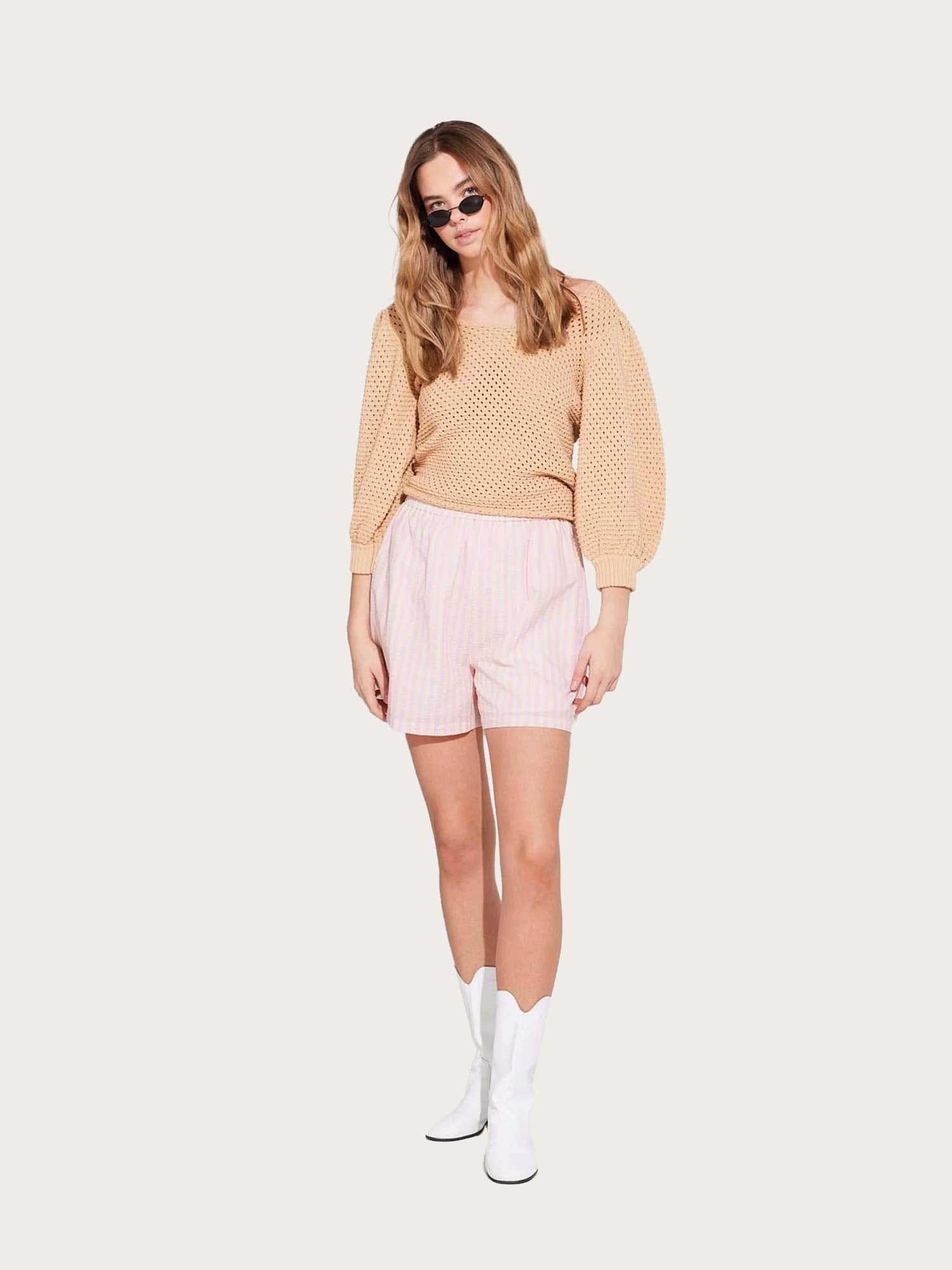 Skogfiol Shorts - Yellow/ Pink Stripes