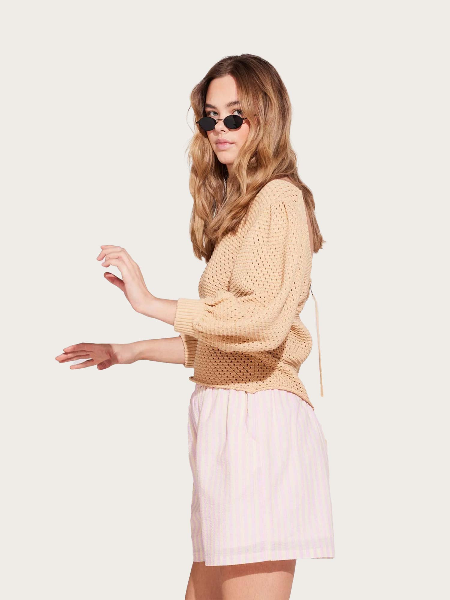 Skogfiol Shorts - Yellow/ Pink Stripes