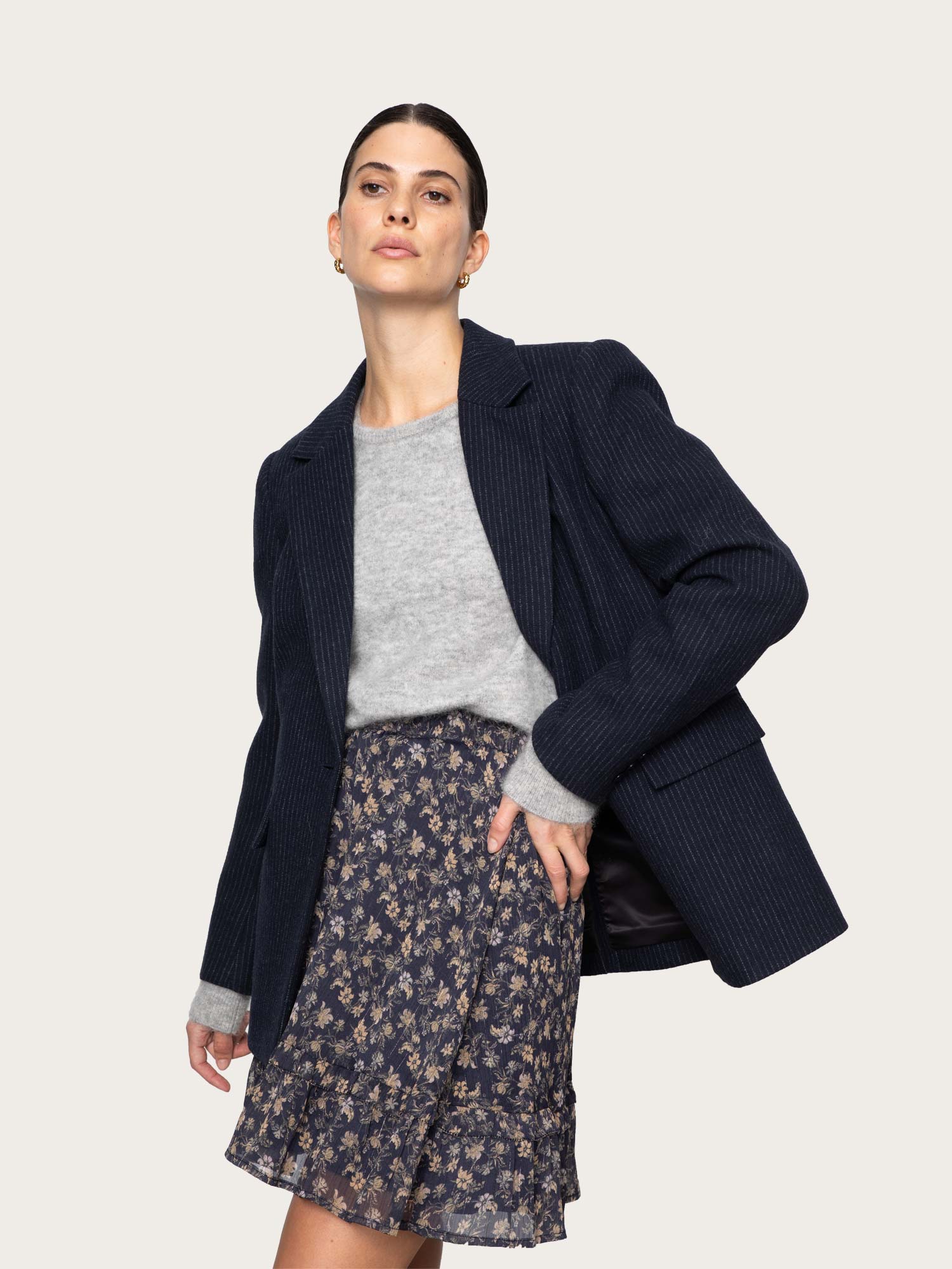 Sunniva Skirt - Navy Dahlia Print