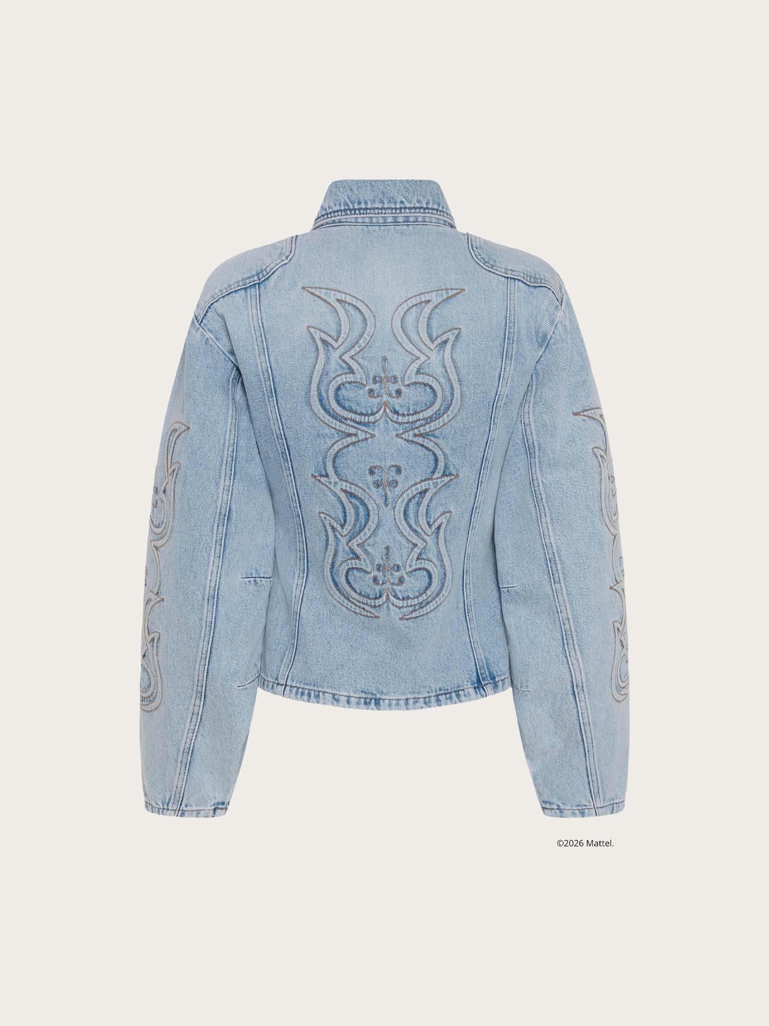 Barbie X Gestuz Stacie Jacket - Vintage Blue Denim