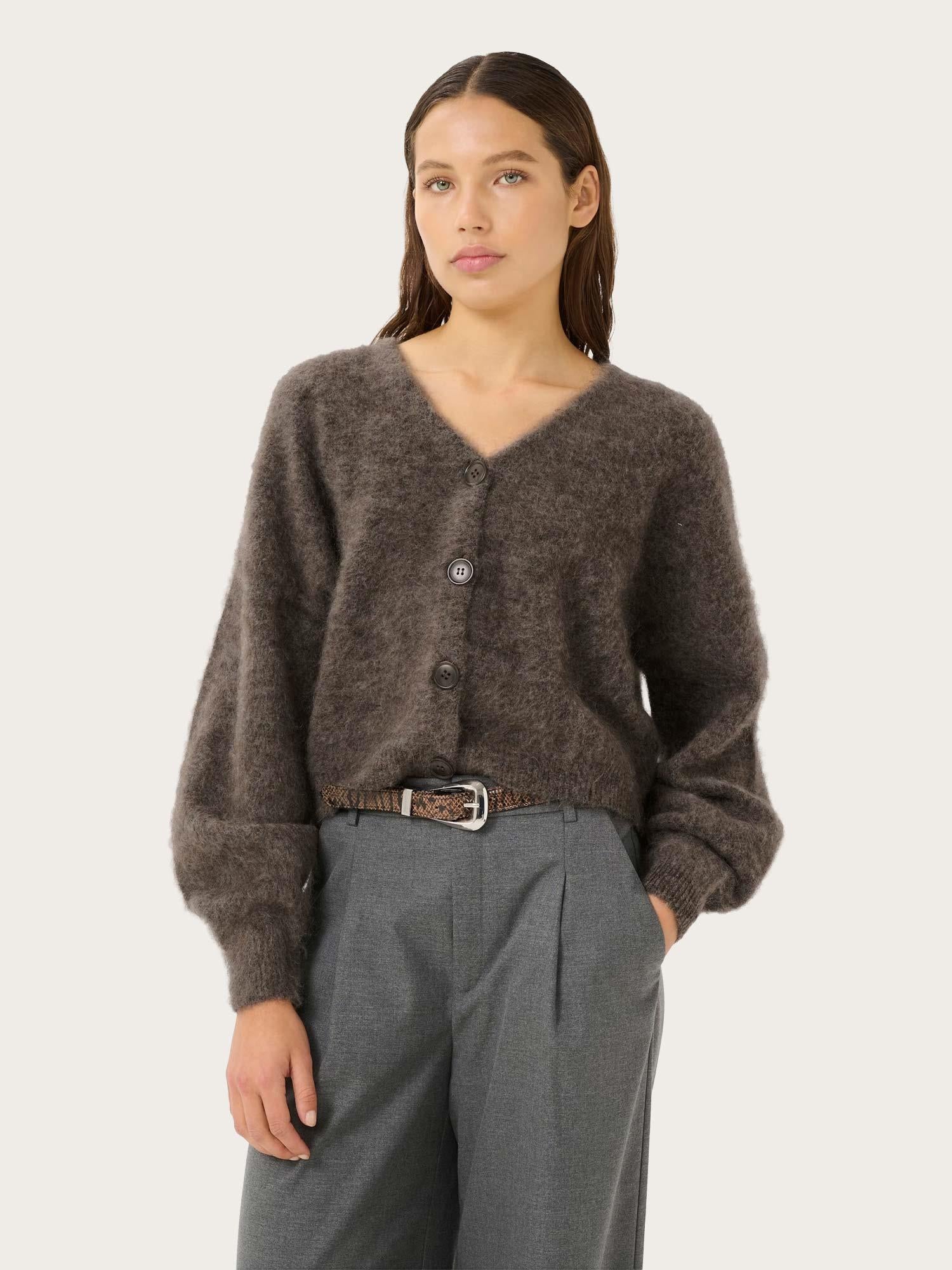 Alpha Short Cardigan - Chestnut Melange