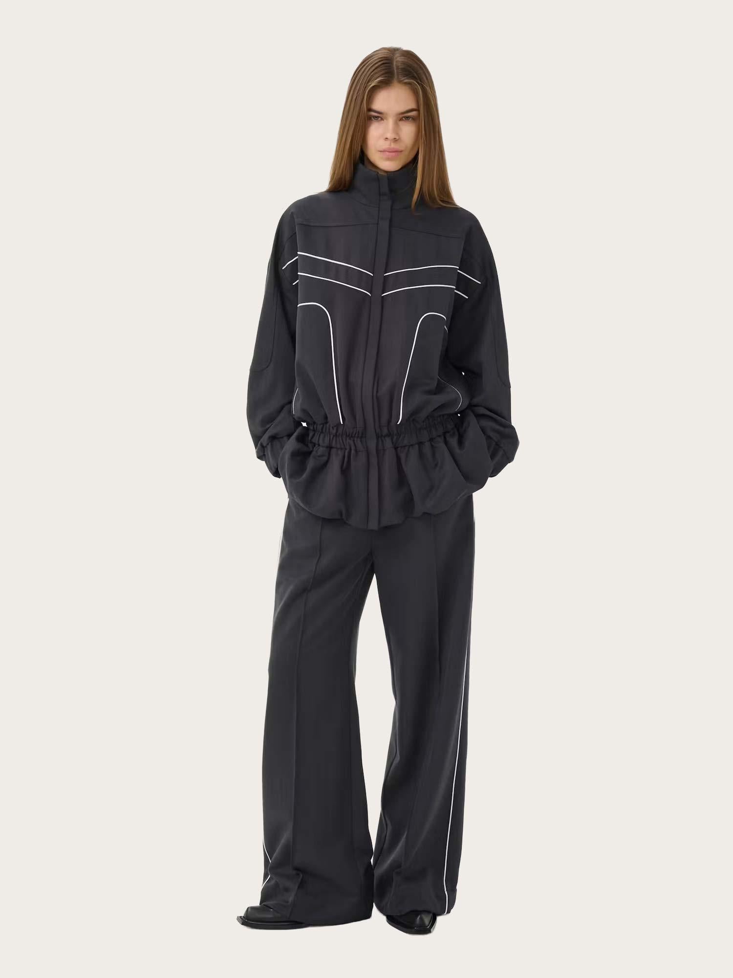 Alezia HW Pants - Grey Herringbone
