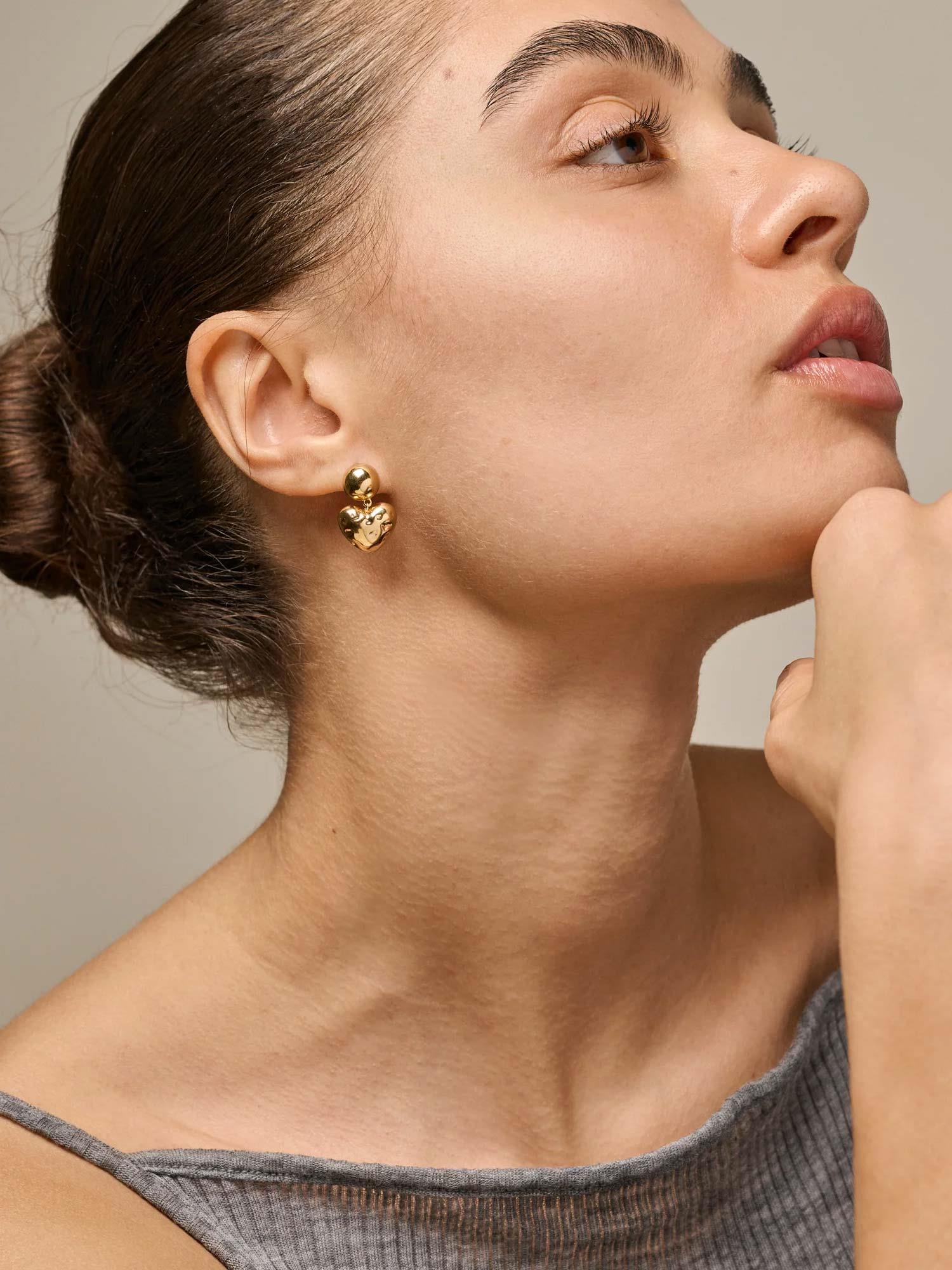 Earring Poma Heart - Gold