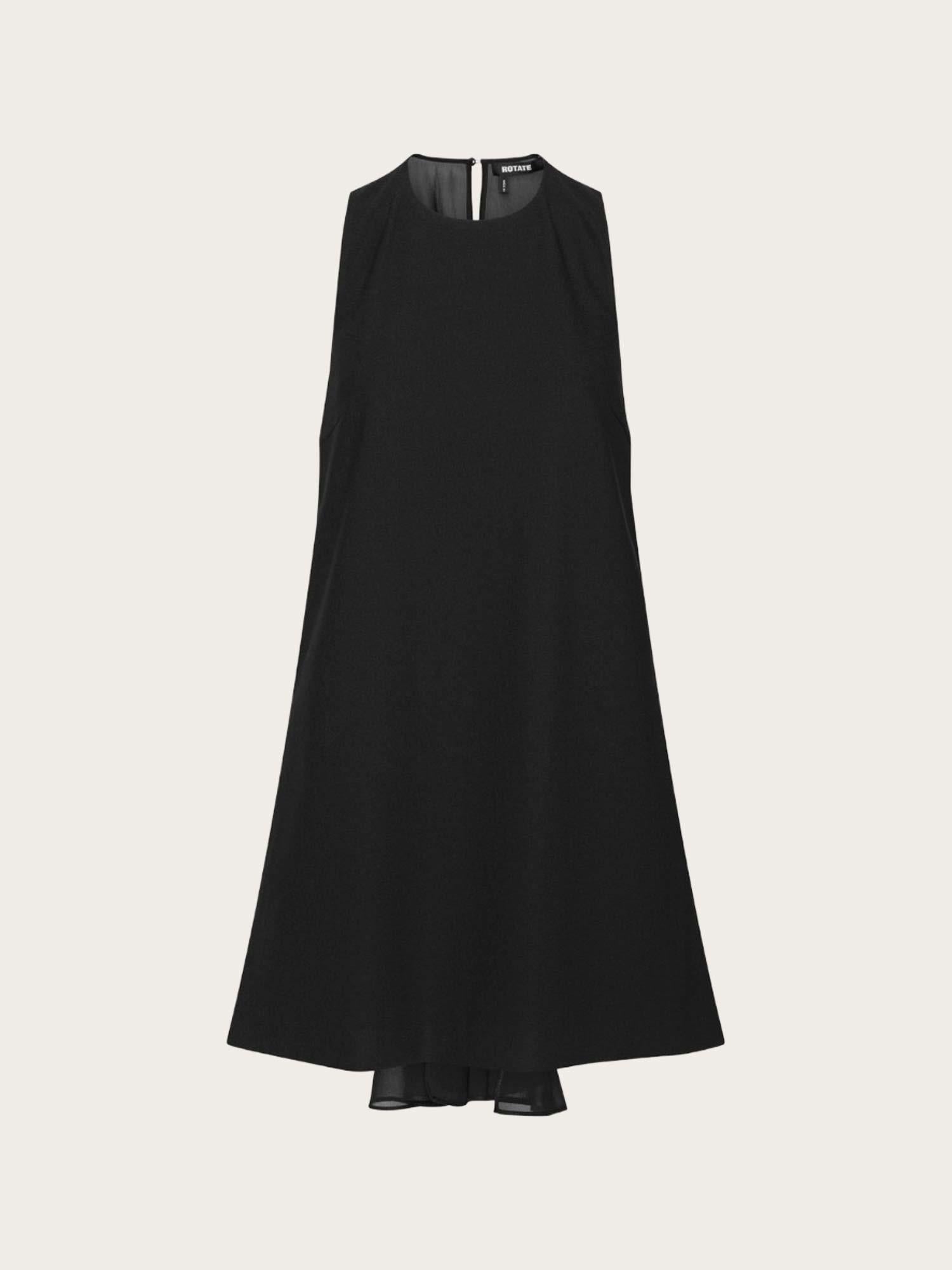 Crepe Mini A-Line Dress - Black