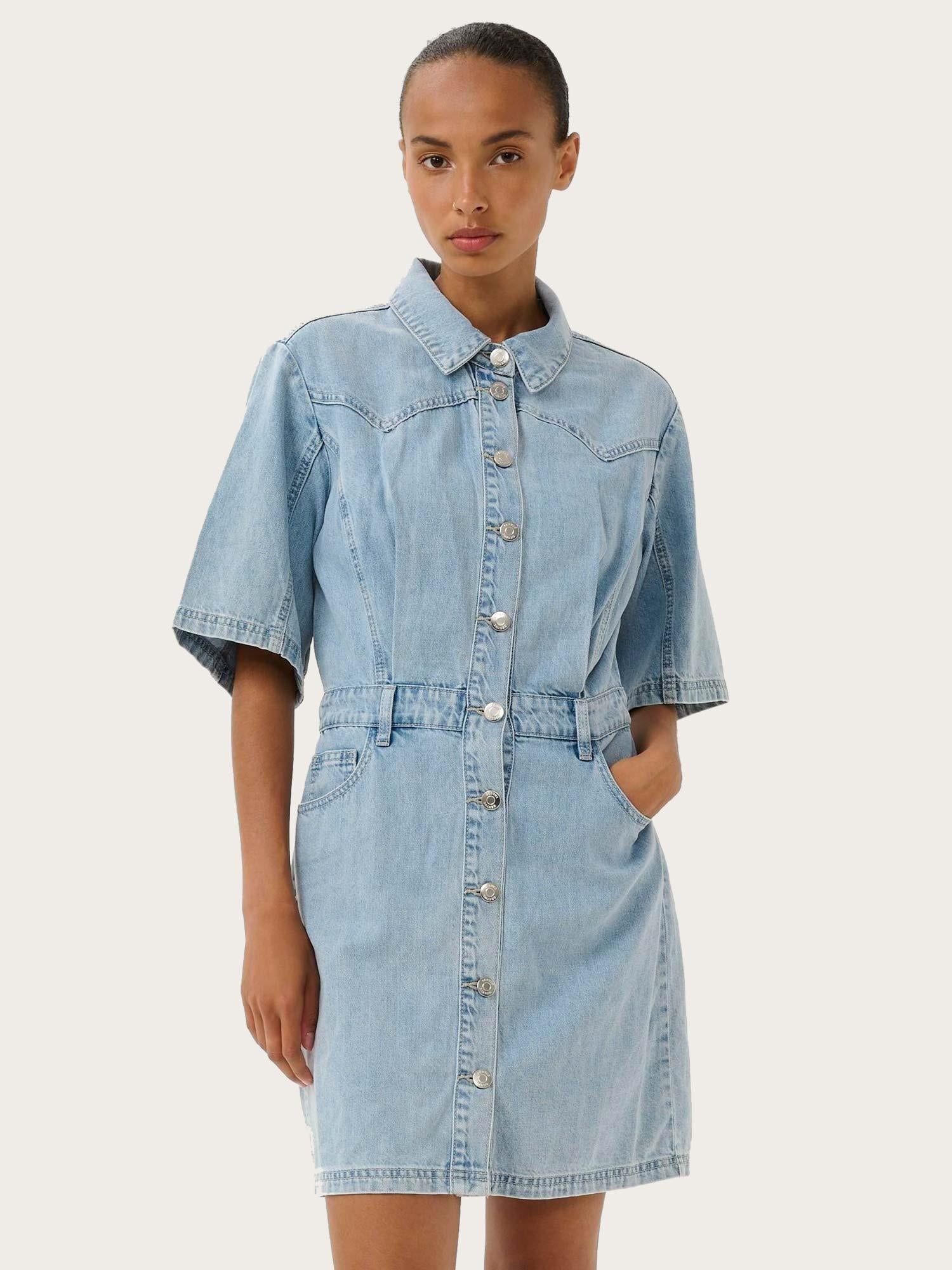 Monie Dress - Light Blue Denim