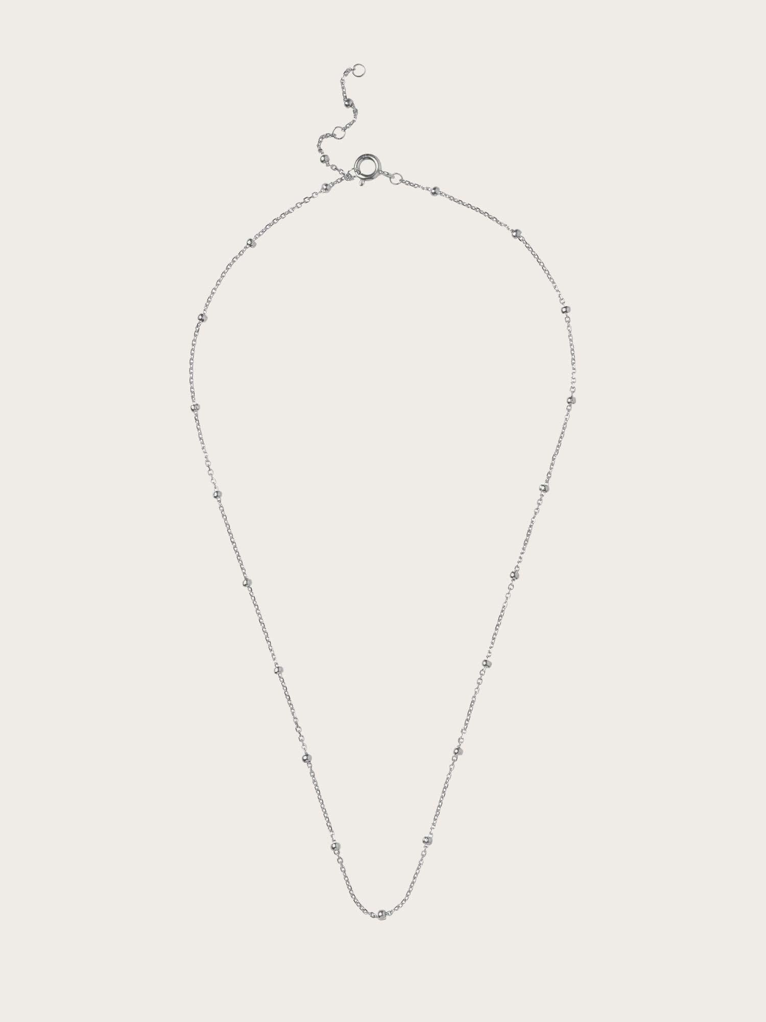 Necklace Beaded Chain - Silver