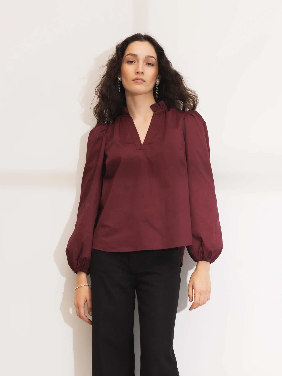 Infinity Blouse - Dark Red