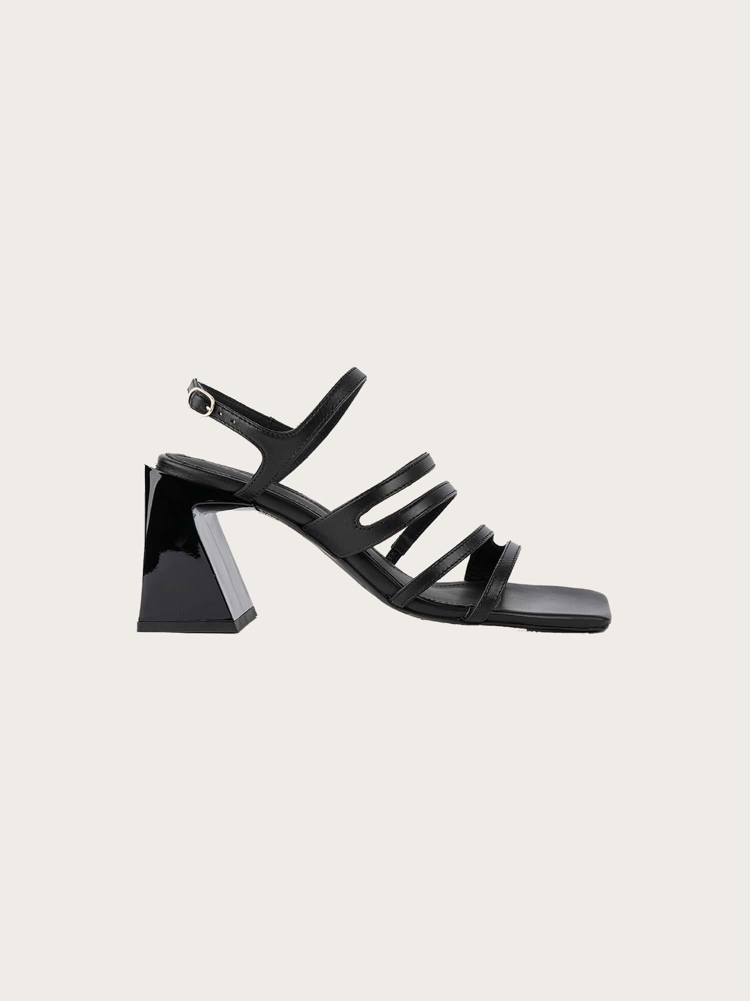 Aubrey Total Black Leather Sandal