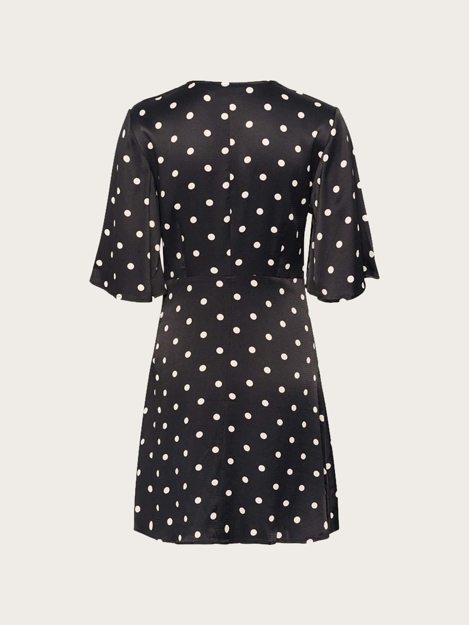 Dotta SS Dress - Black With Egret Dots