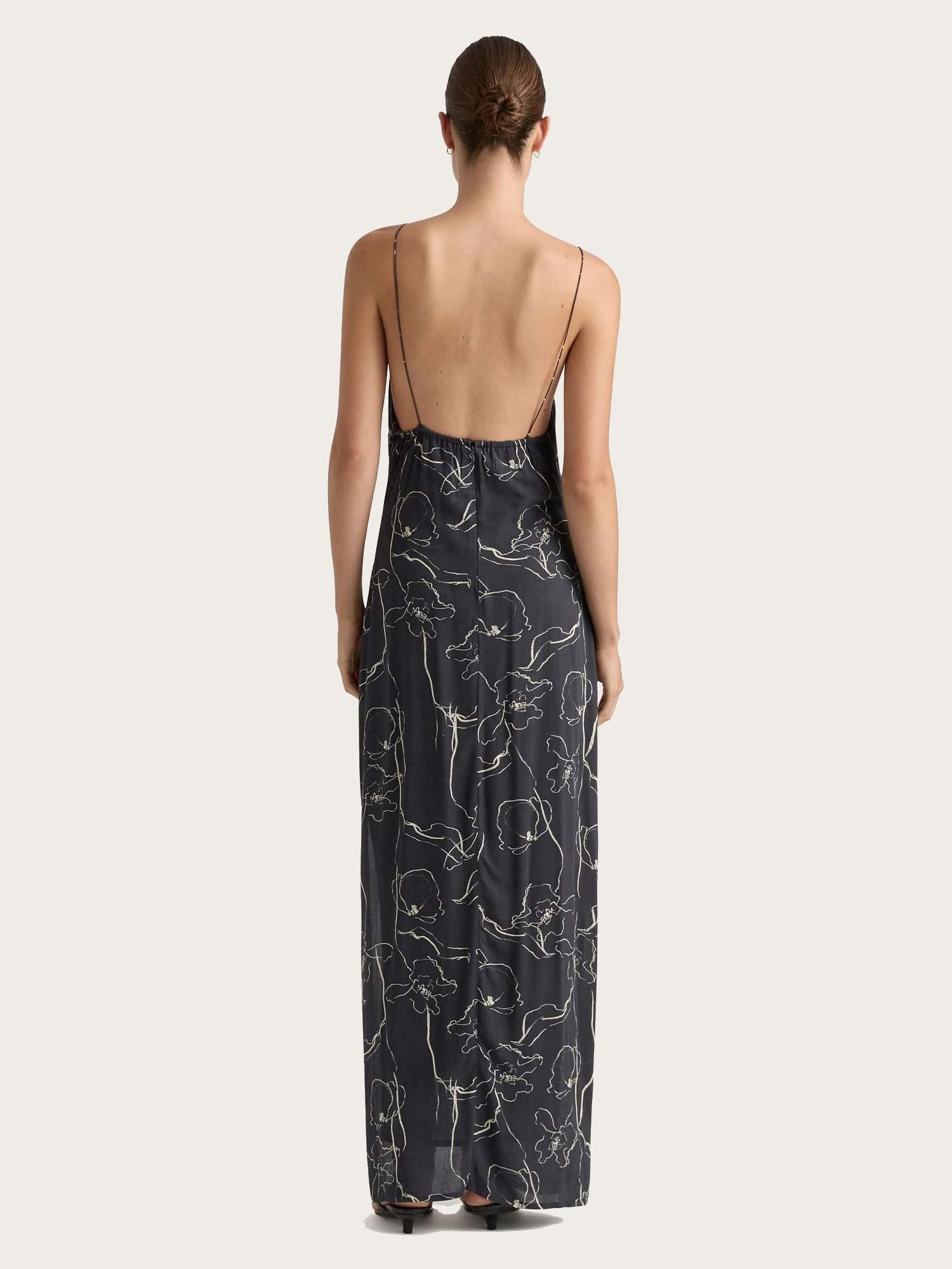 Aurelie Maxi Dress - Calla Print/Charred Navy