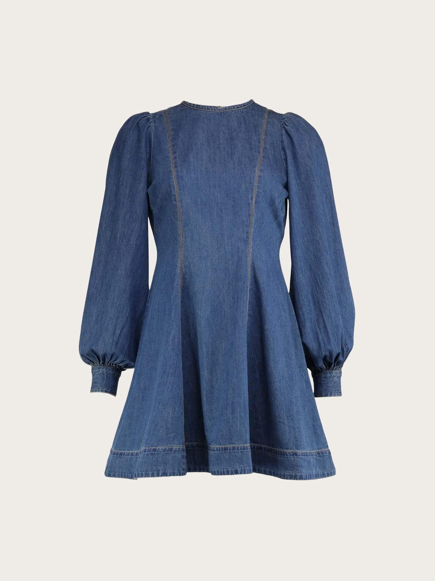 Denim Fitted Dress - French Blue