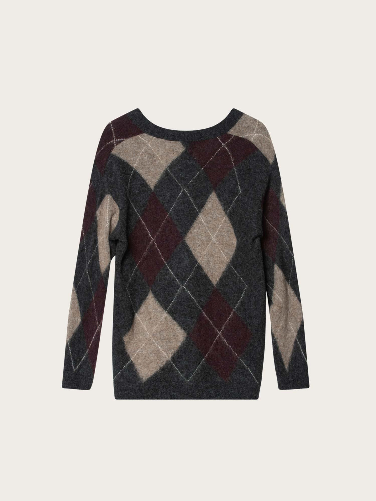 Arabella Argyle Cardigan - Charcoal Combo