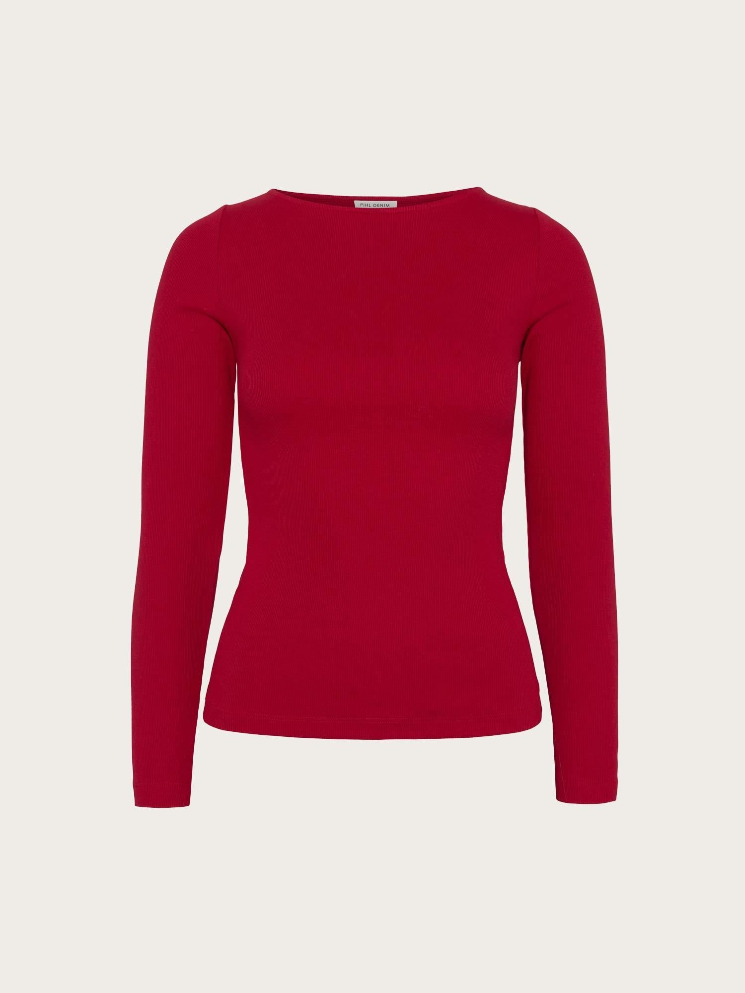Petronella Rib Boatneck - Red